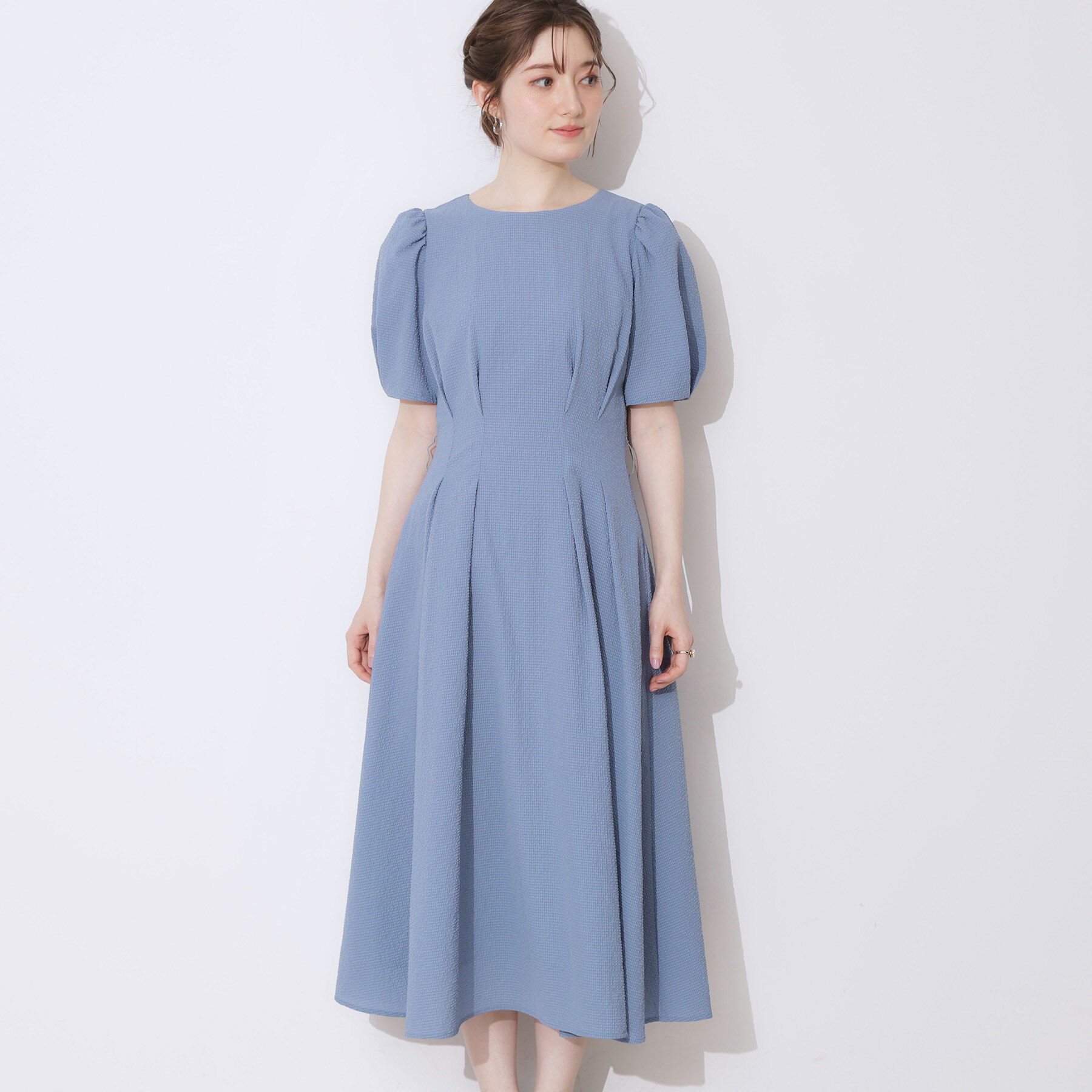 Couture broach「【細見え・キレイめ】サッカータックワンピース」|ワンピース|