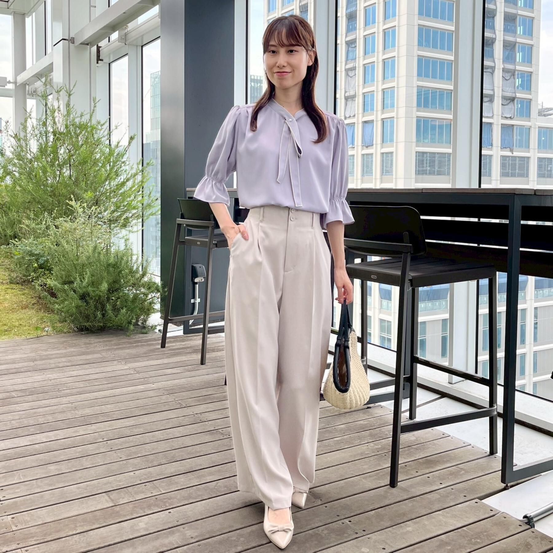 Couture broach「【大人可愛い・5分袖・通勤】デザインタイブラウス」|シャツ・ブラウス|