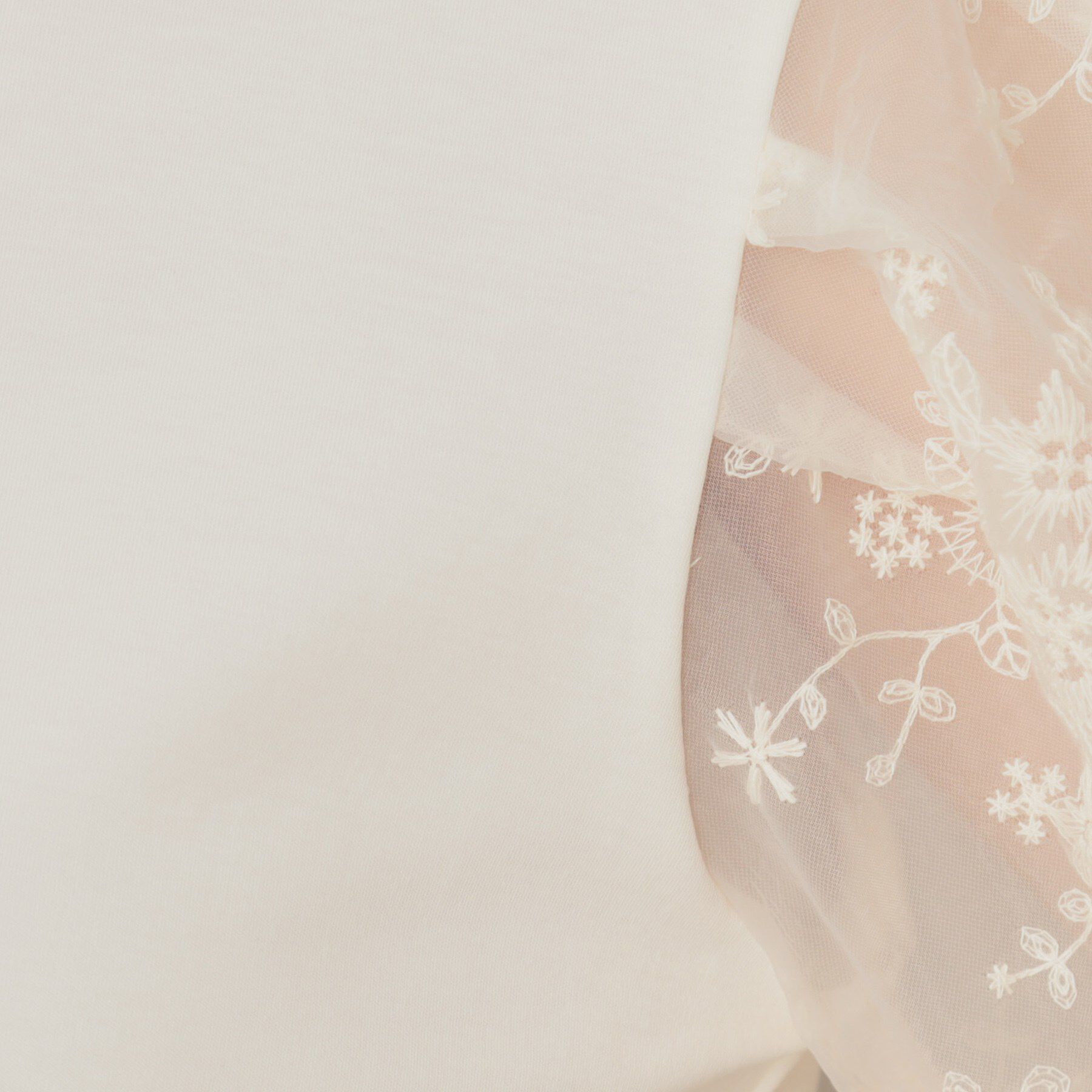 Couture broach「【接触冷感・UVカット・マシンウォッシャブル】袖レースドッキングカットソー」|Tシャツ・カットソー|