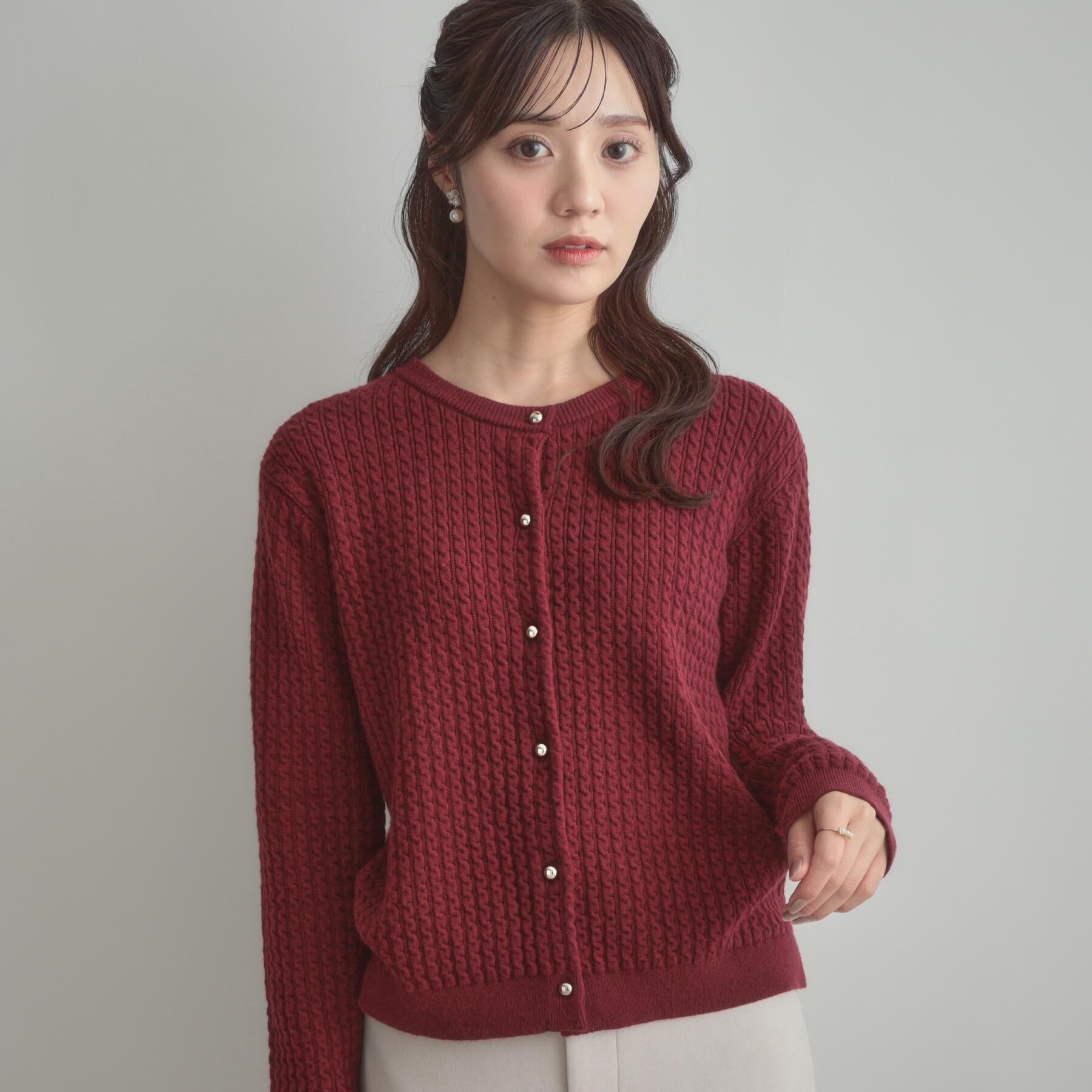 Couture broach「【大人可愛い・きれいめ・通勤】ケーブルカーディガン」|カーディガン|