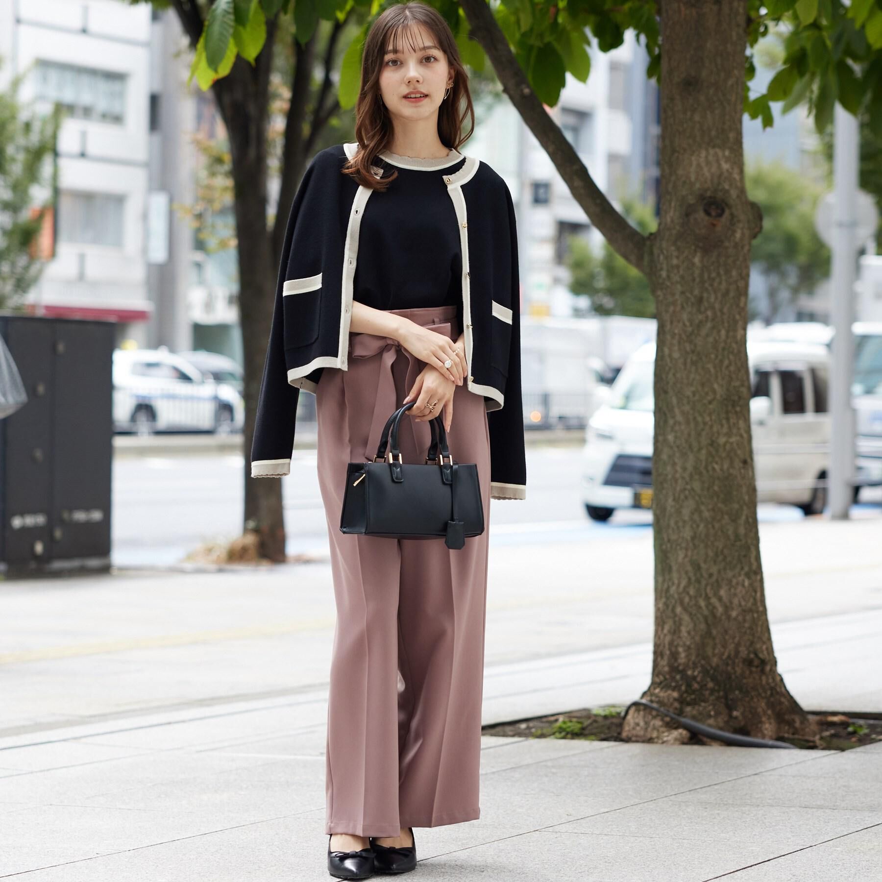 Couture broach「【高見え・通勤・大人可愛い】配色総針スカラカーディガン」|カーディガン|