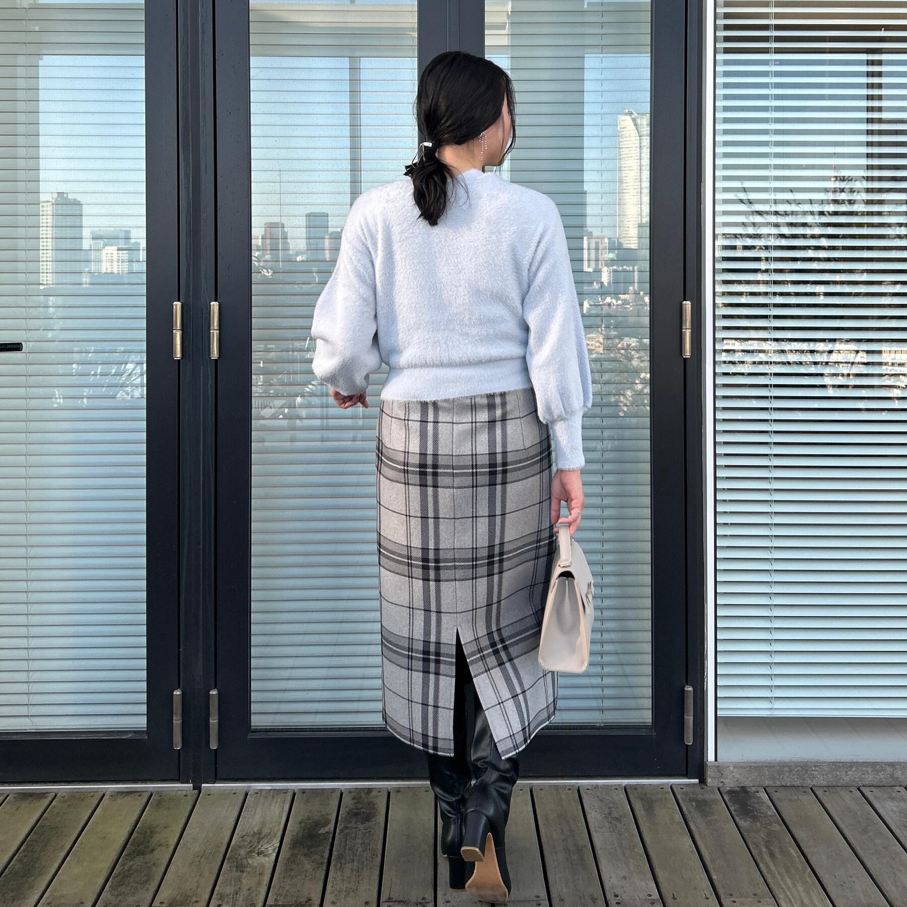 Couture broach「【洗える/微起毛】Iライン チェックスカート」|スカート|