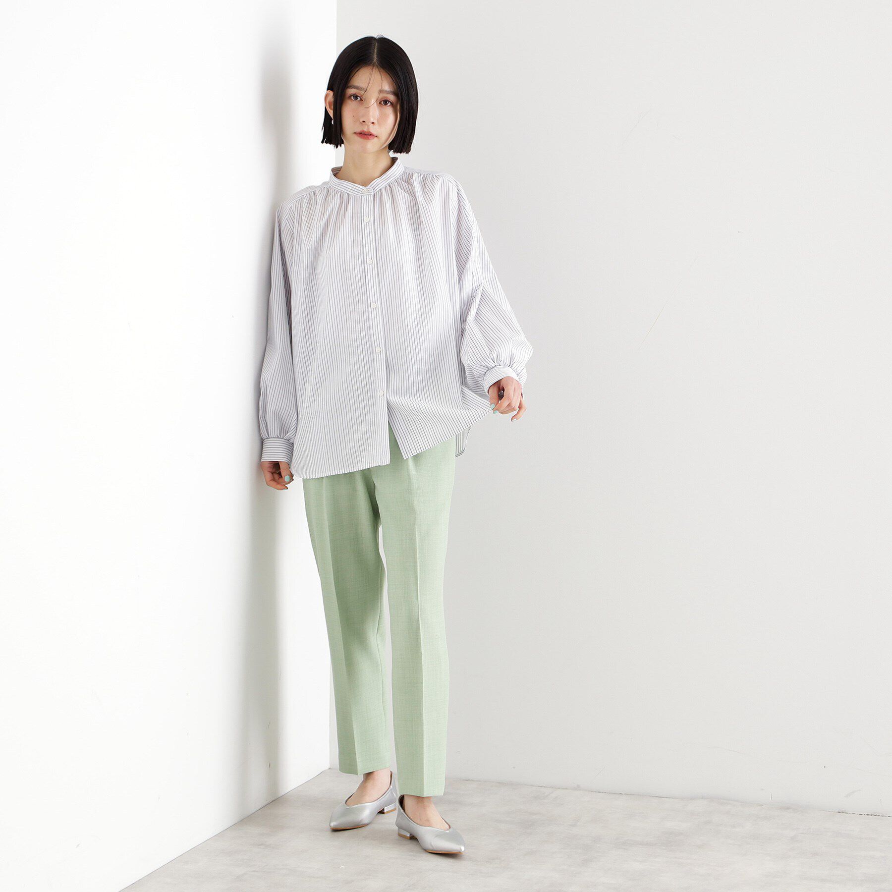 THE SHOP TK「ラメストライプラグランシャツ【洗える】」|シャツ・ブラウス|