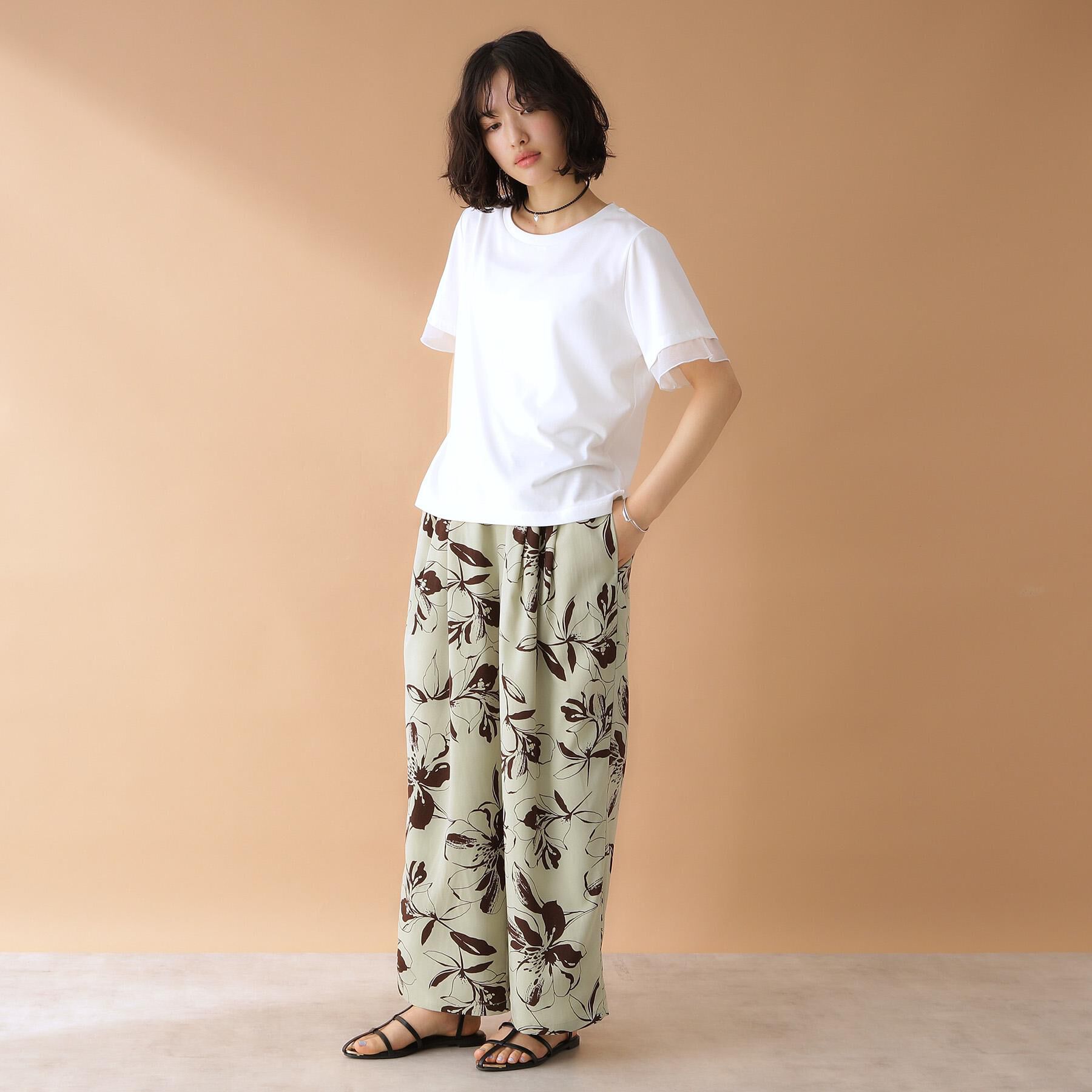 THE SHOP TK「袖シアーTシャツ【接触冷感/洗濯機OK】」|Tシャツ・カットソー|