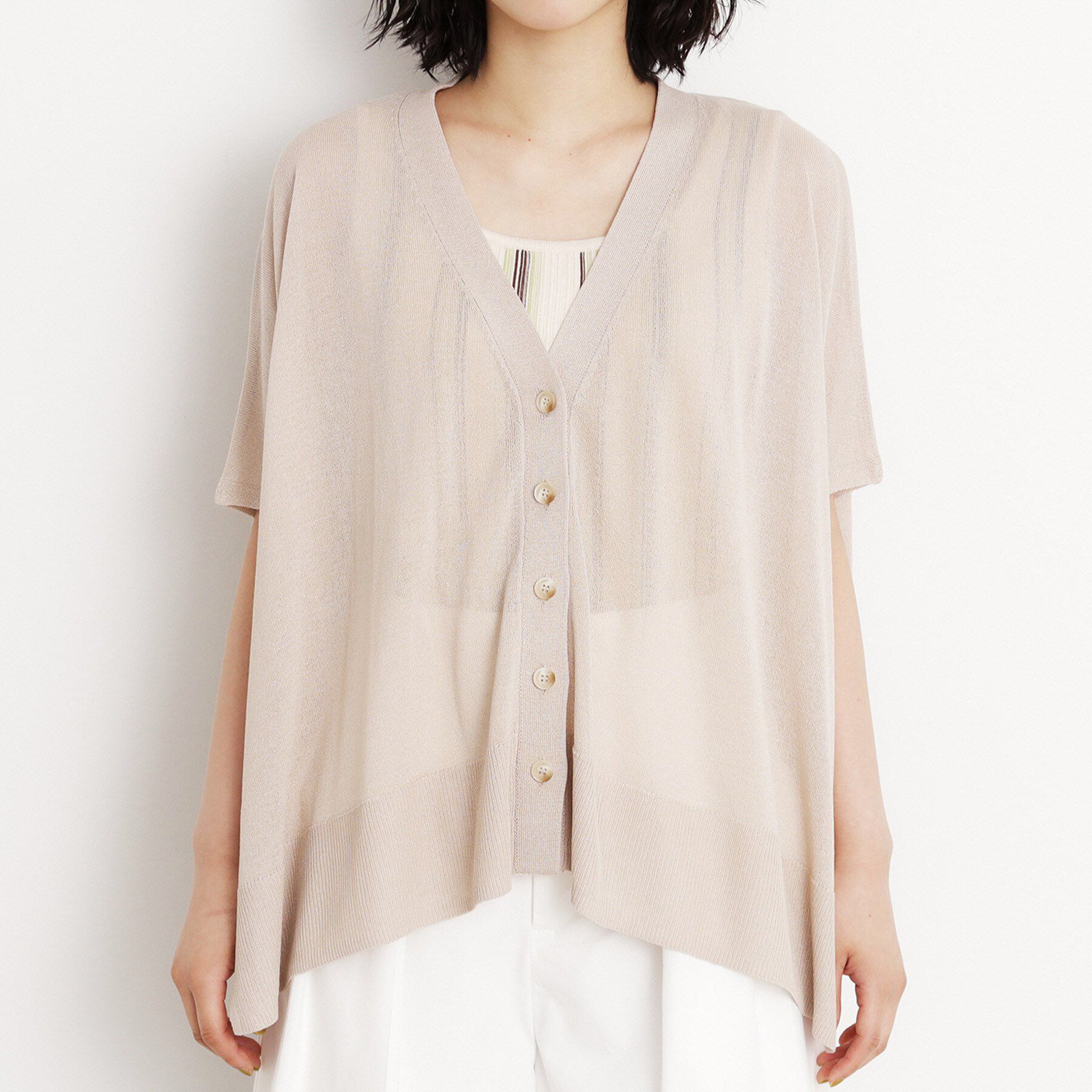 THE SHOP TK「ポンチョカーディガン【洗える/体型カバー】」|カーディガン|