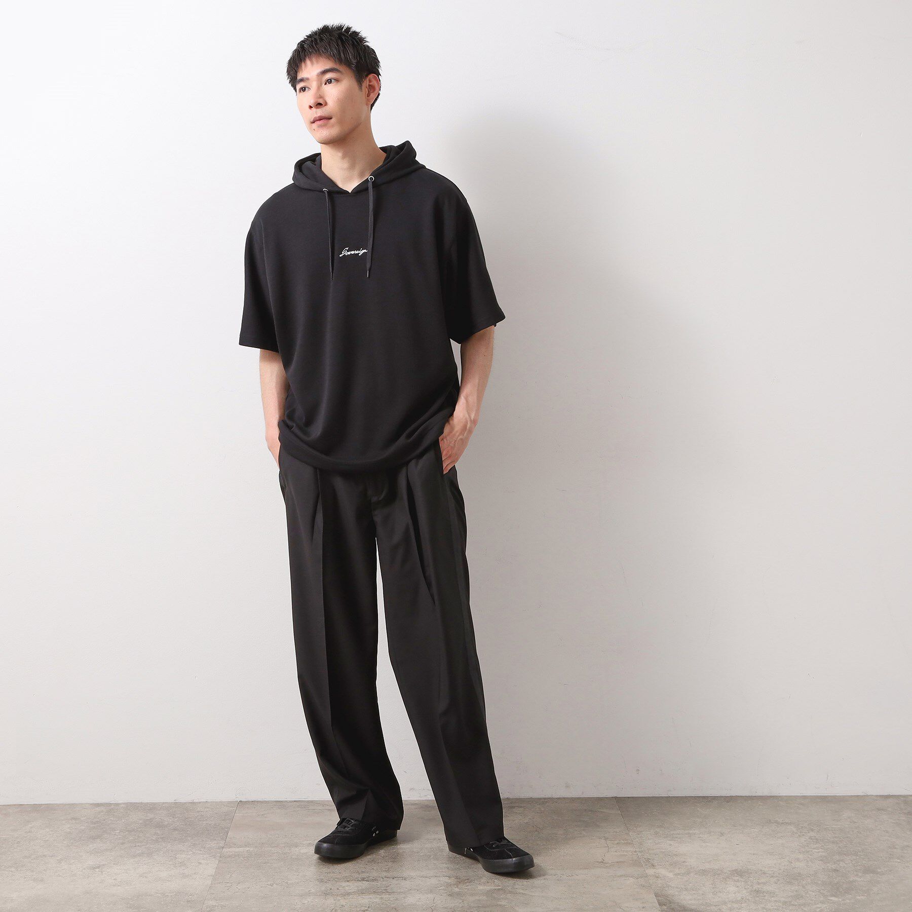 THE SHOP TK「ポンチ半袖パーカー　【洗濯機OK】」|パーカー|