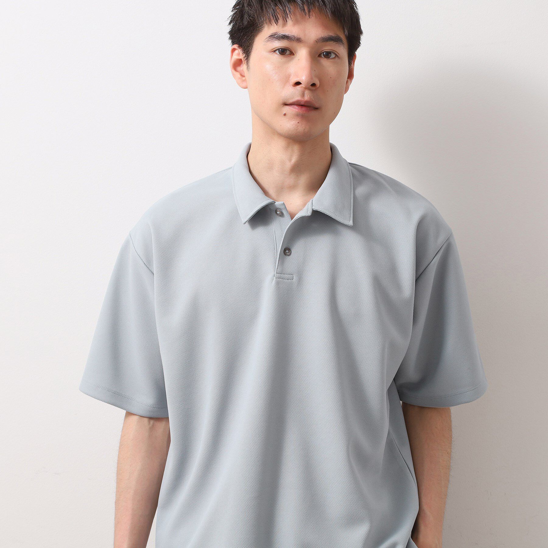 THE SHOP TK「ドライタッチカノコポロシャツ 【洗濯機OK/さらさら】」|ポロシャツ|ライトグレー(011