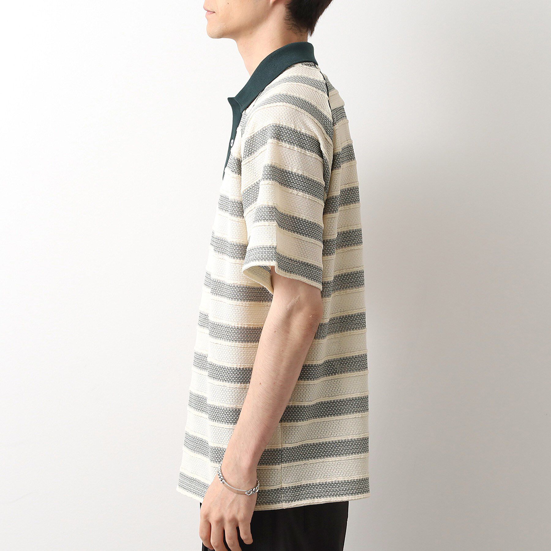 THE SHOP TK「変形ボーダーポロシャツ【洗濯機OK】」|Tシャツ・カットソー|