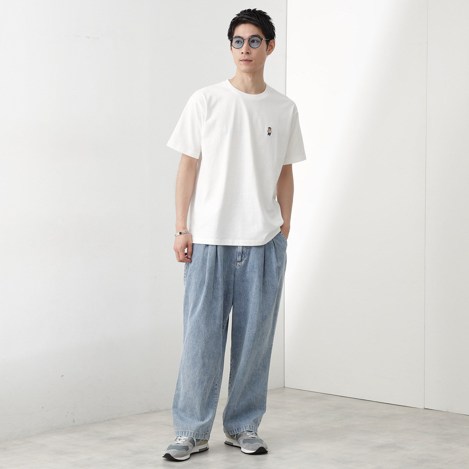 THE SHOP TK「ワンポイントベアーロゴ半袖Tシャツ【洗濯機OK】」|Tシャツ・カットソー|