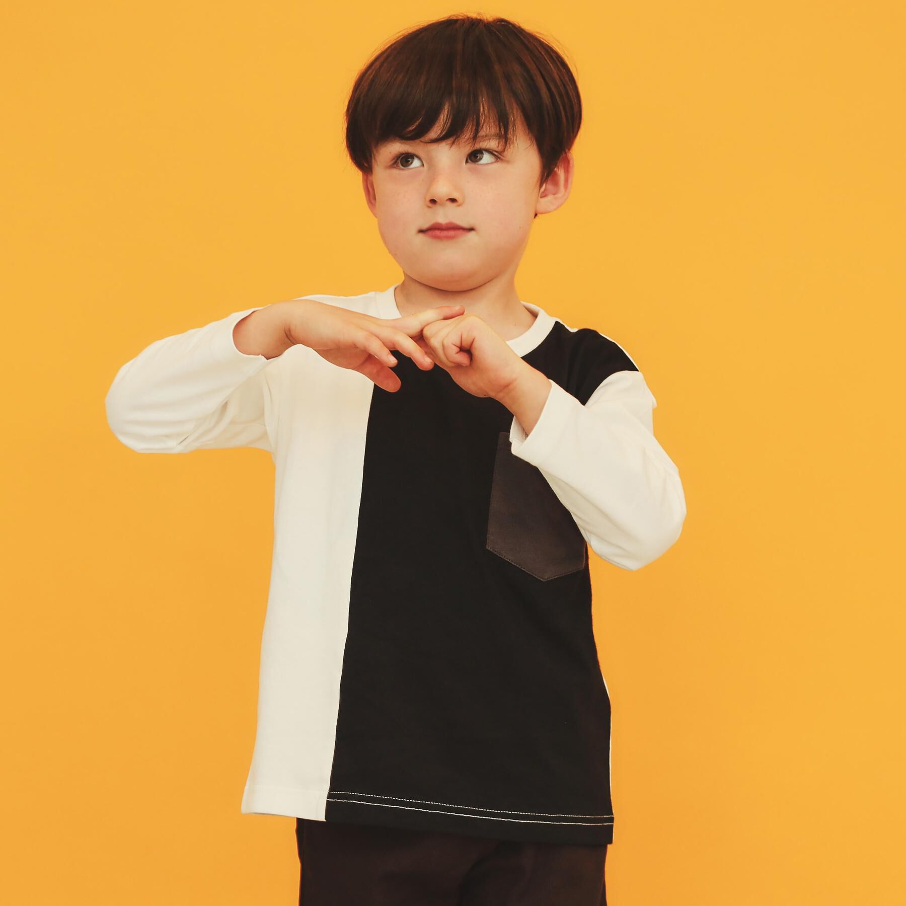 THE SHOP TK「【110-160/洗濯機OK】切り替え長袖Tシャツ」|Tシャツ・カットソー|オフホワイト(503