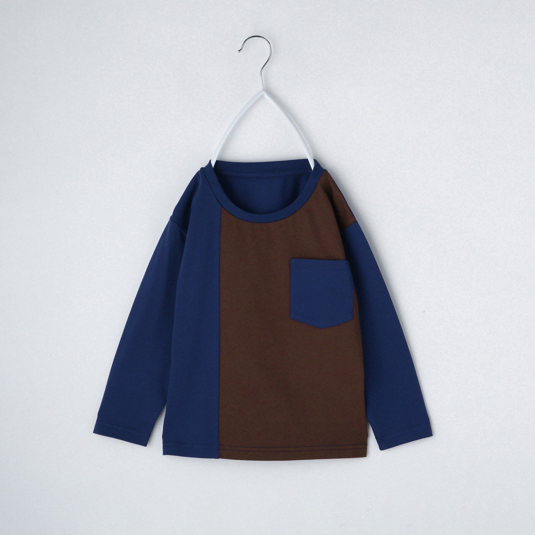 THE SHOP TK「【110-160/洗濯機OK】切り替え長袖Tシャツ」|Tシャツ・カットソー|ブルー(592)