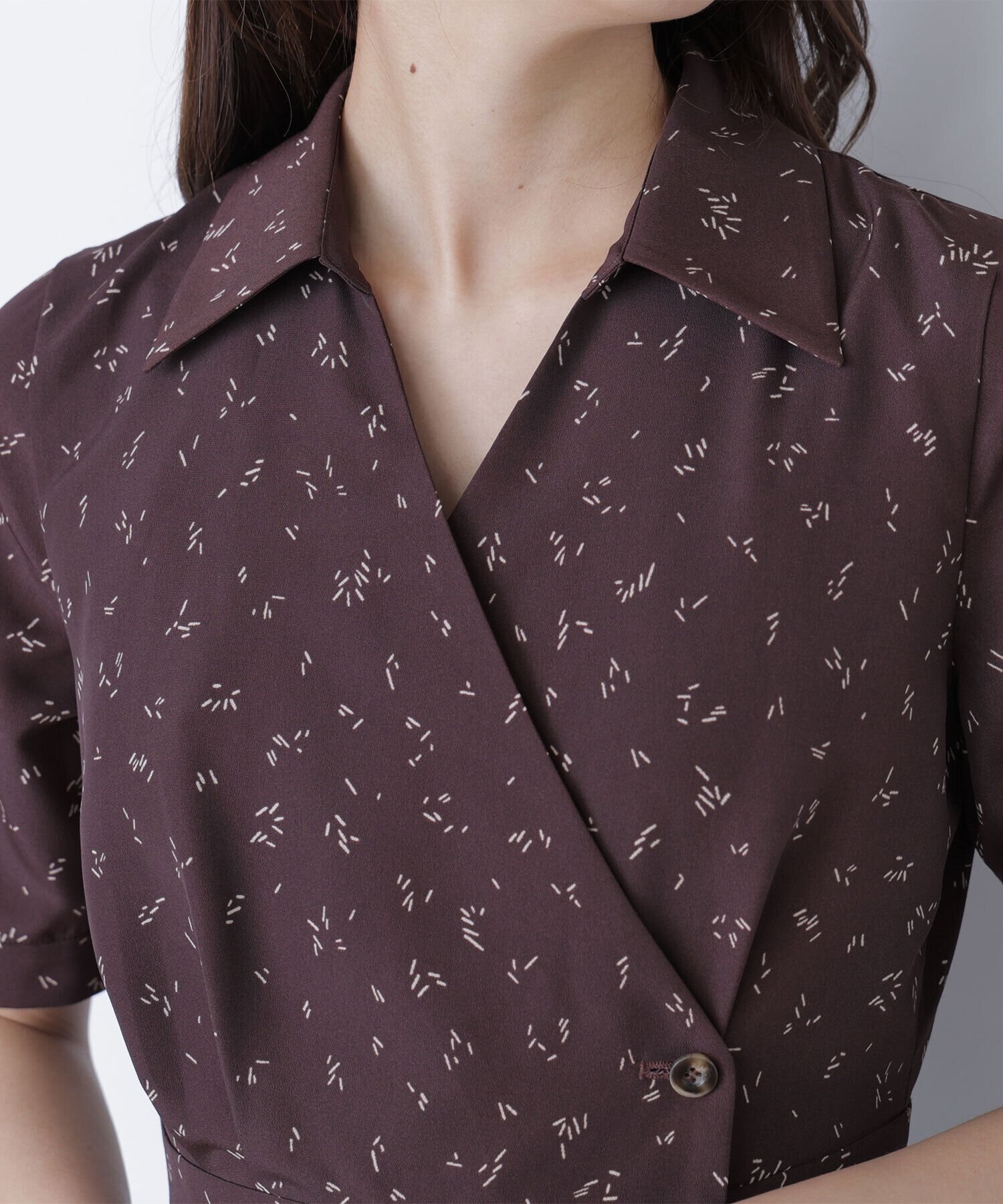  「スキッパープリントワンピース」|ワンピース|