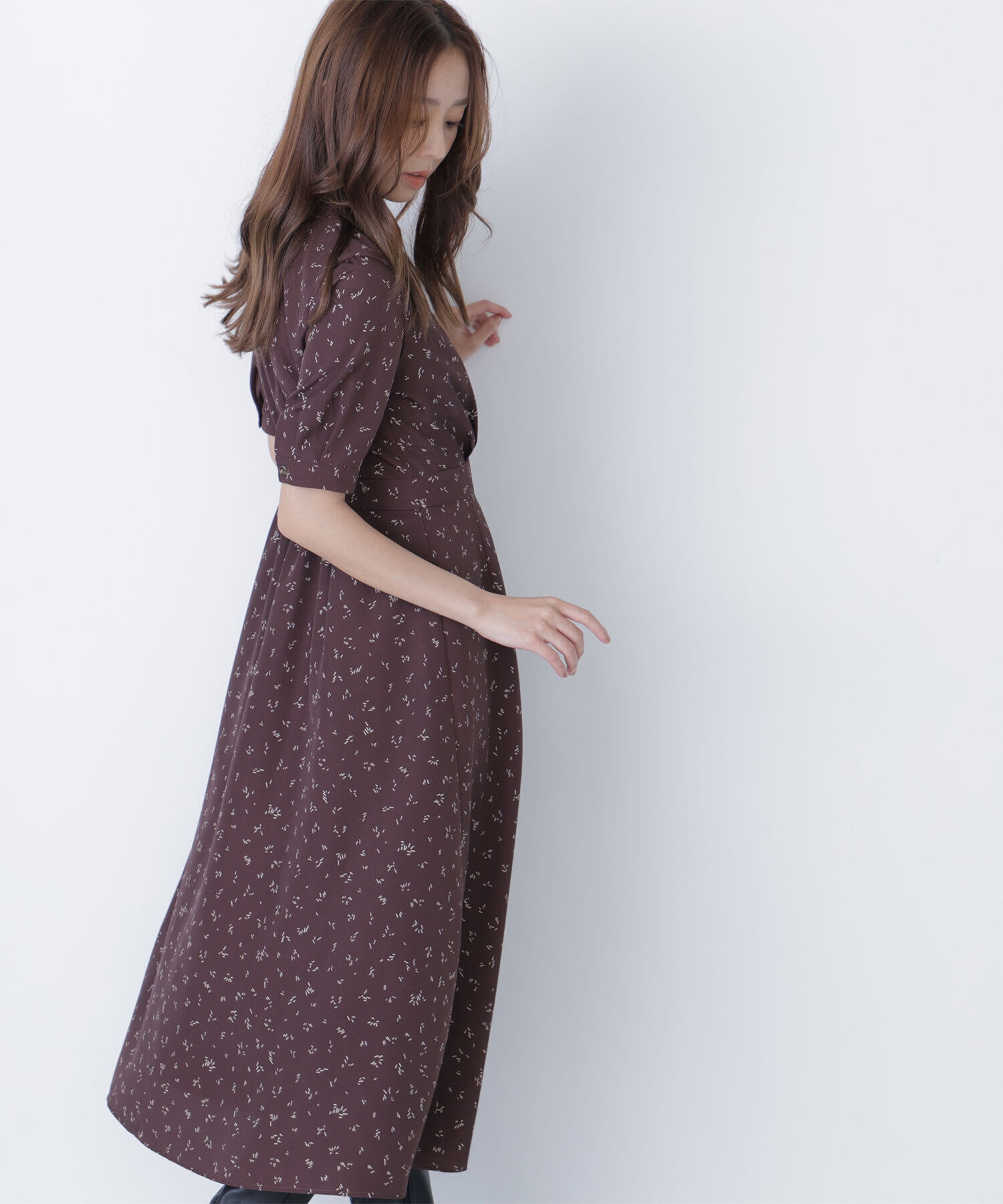  「スキッパープリントワンピース」|ワンピース|