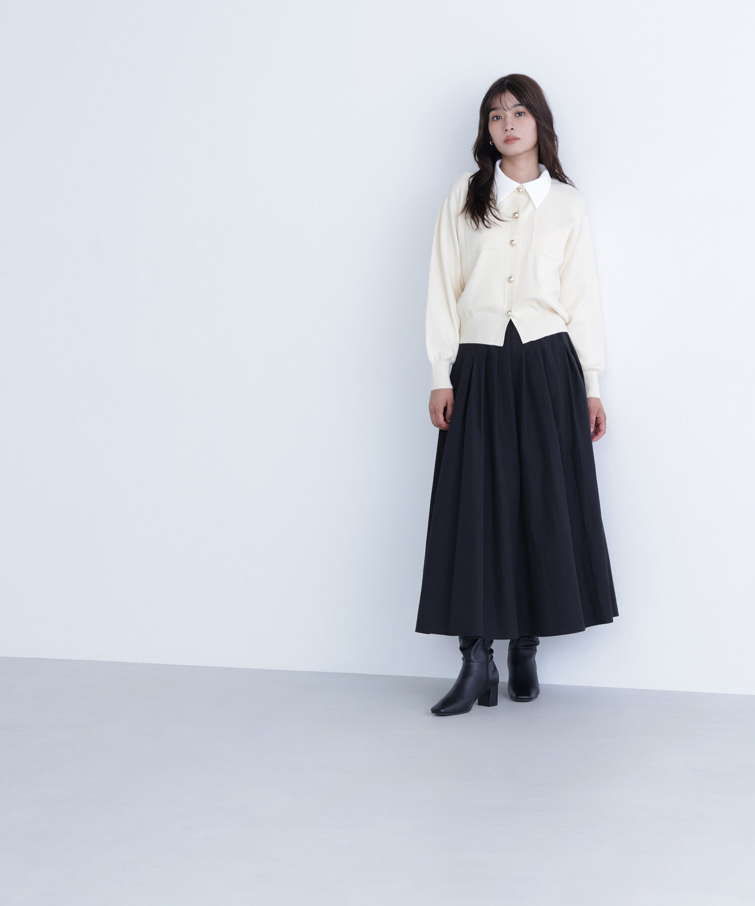  「2wayカラーニットジャケット」|ニット・セーター|