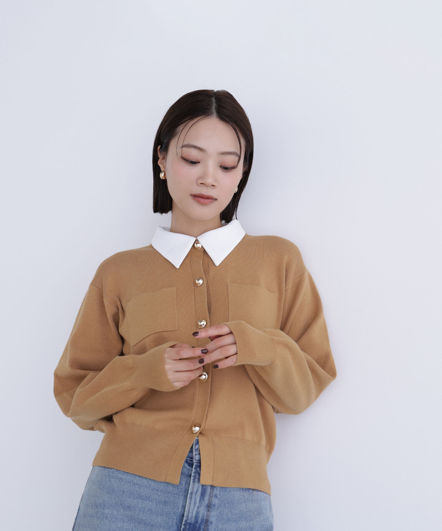  「2wayカラーニットジャケット」|ニット・セーター|