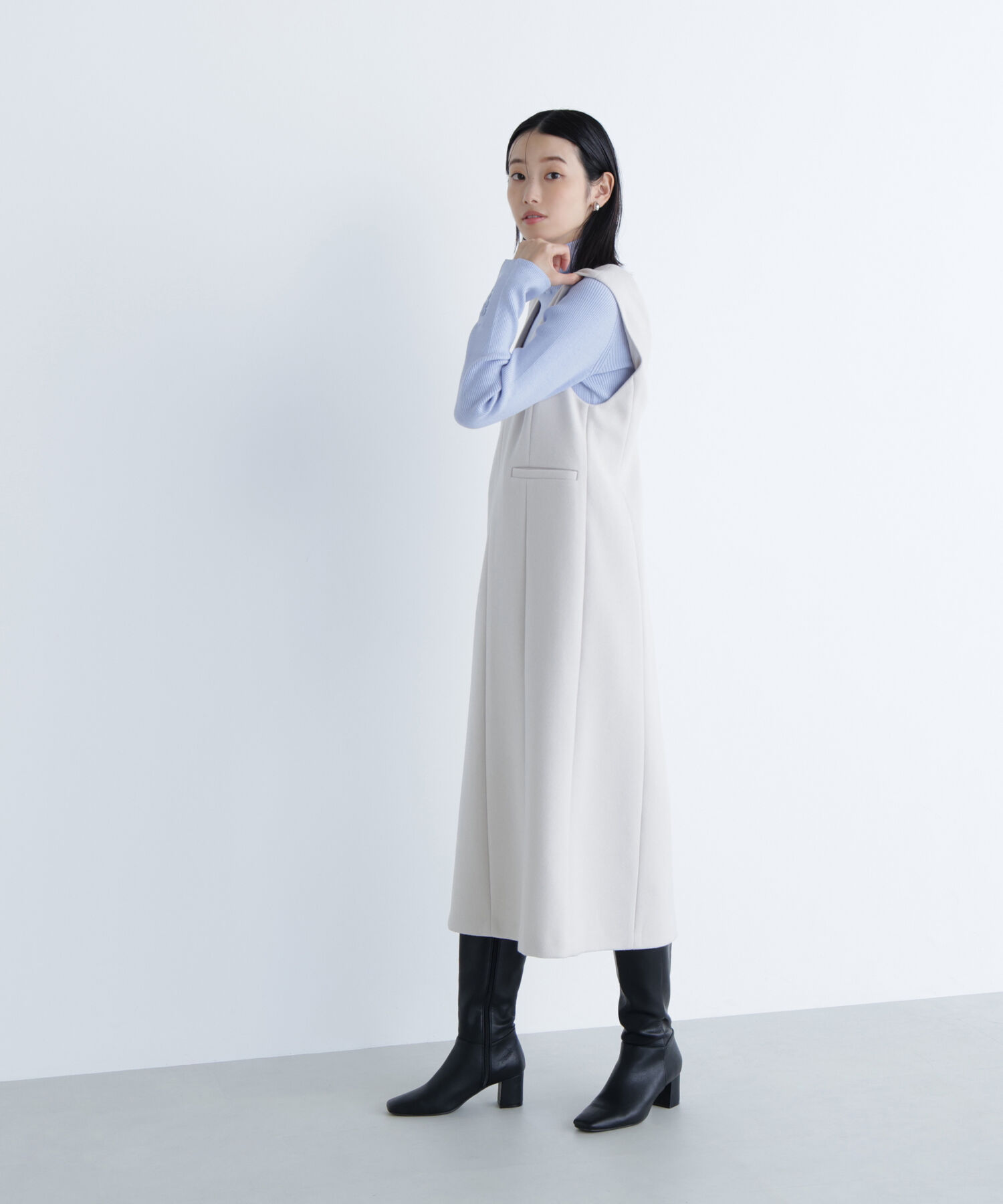  「圧縮ジャージーシリーズ ジャンパースカート」|ワンピース|