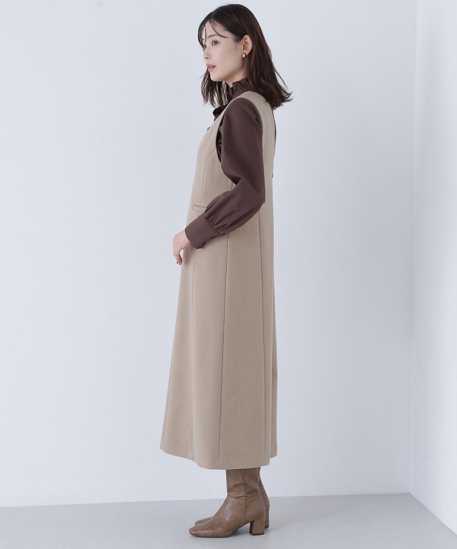  「圧縮ジャージーシリーズ ジャンパースカート」|ワンピース|