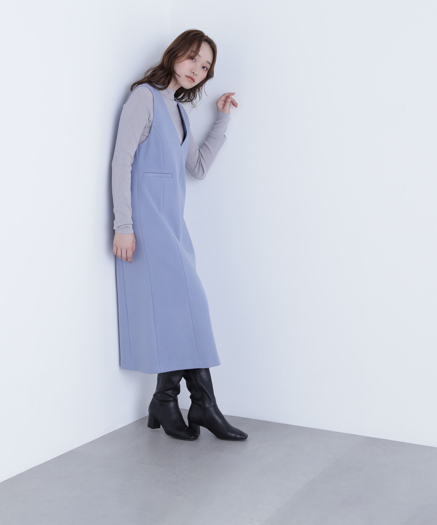  「圧縮ジャージーシリーズ ジャンパースカート」|ワンピース|