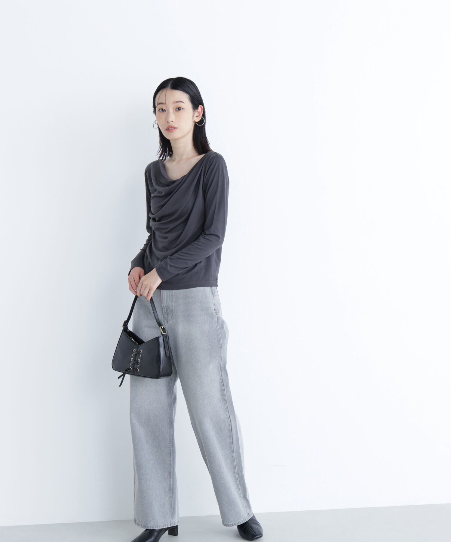  「ドレープネックカットソー」|Tシャツ・カットソー|