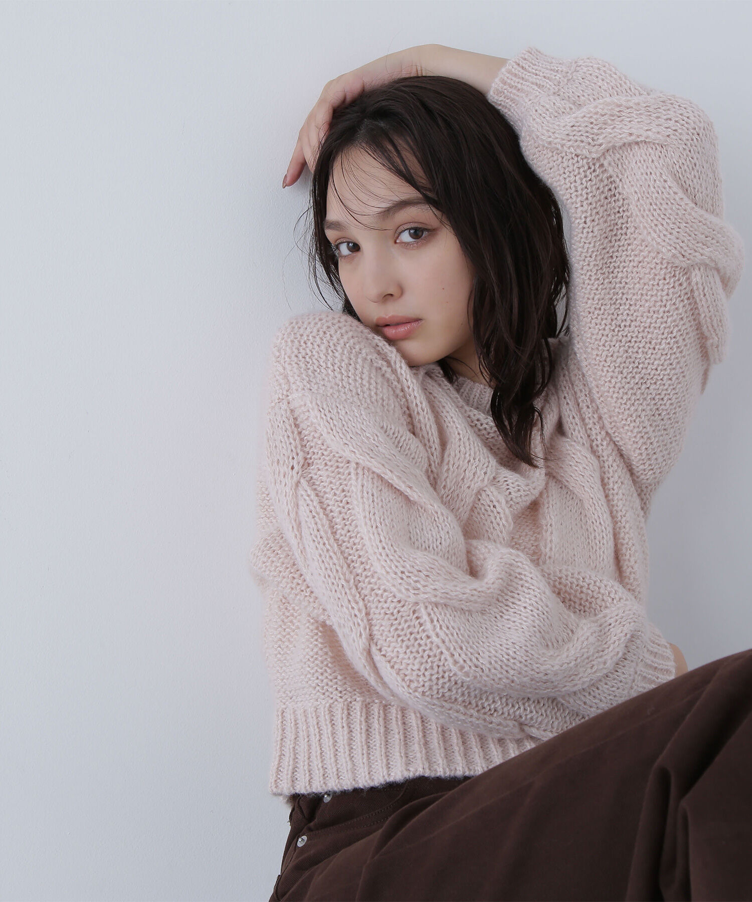  「クロップドビッグケーブルニット」|ニット・セーター|