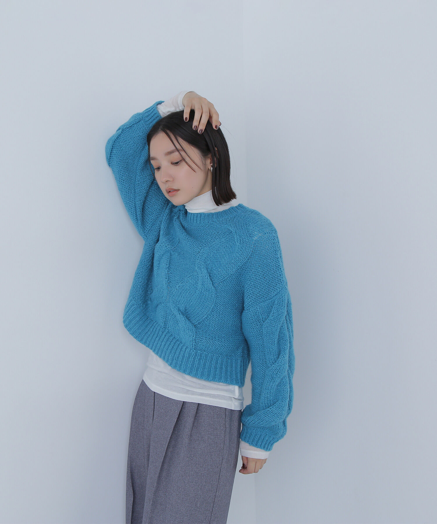  「クロップドビッグケーブルニット」|ニット・セーター|