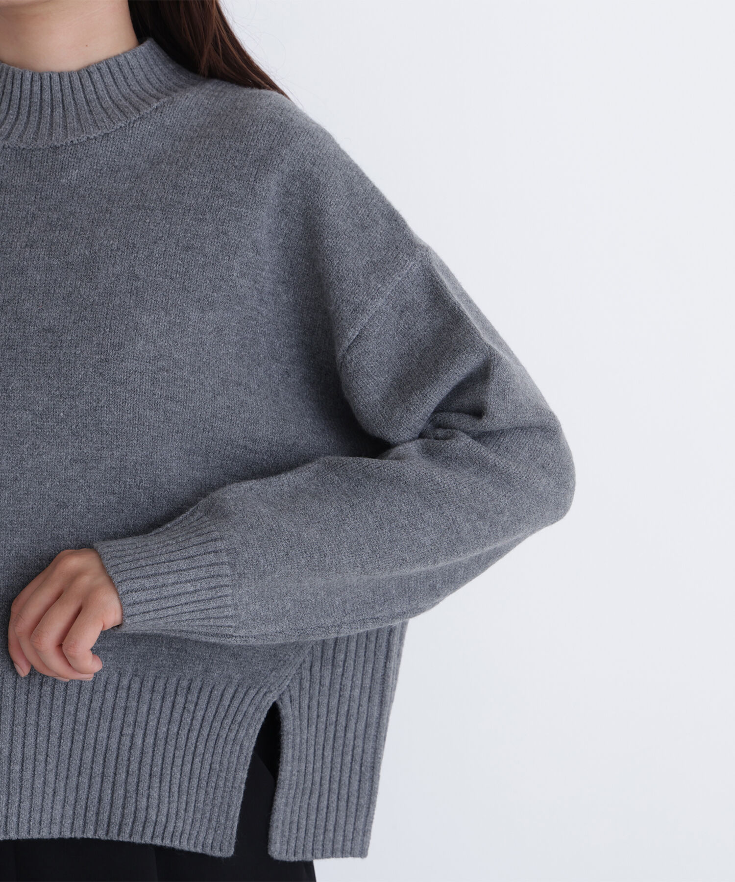  「サイドスリットハイネックニット」|ニット・セーター|