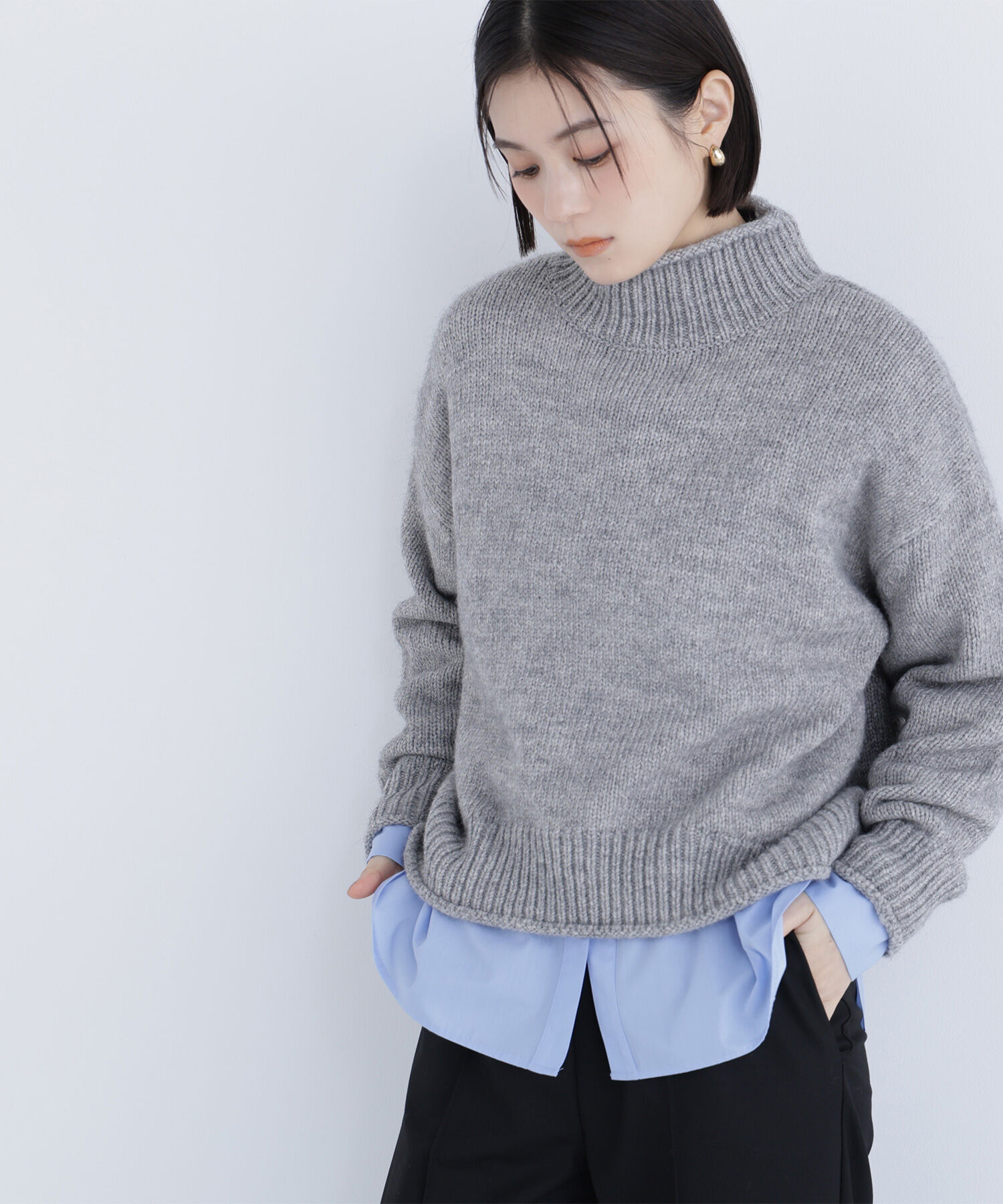  「ロールネックニットブルオーバー」|ニット・セーター|