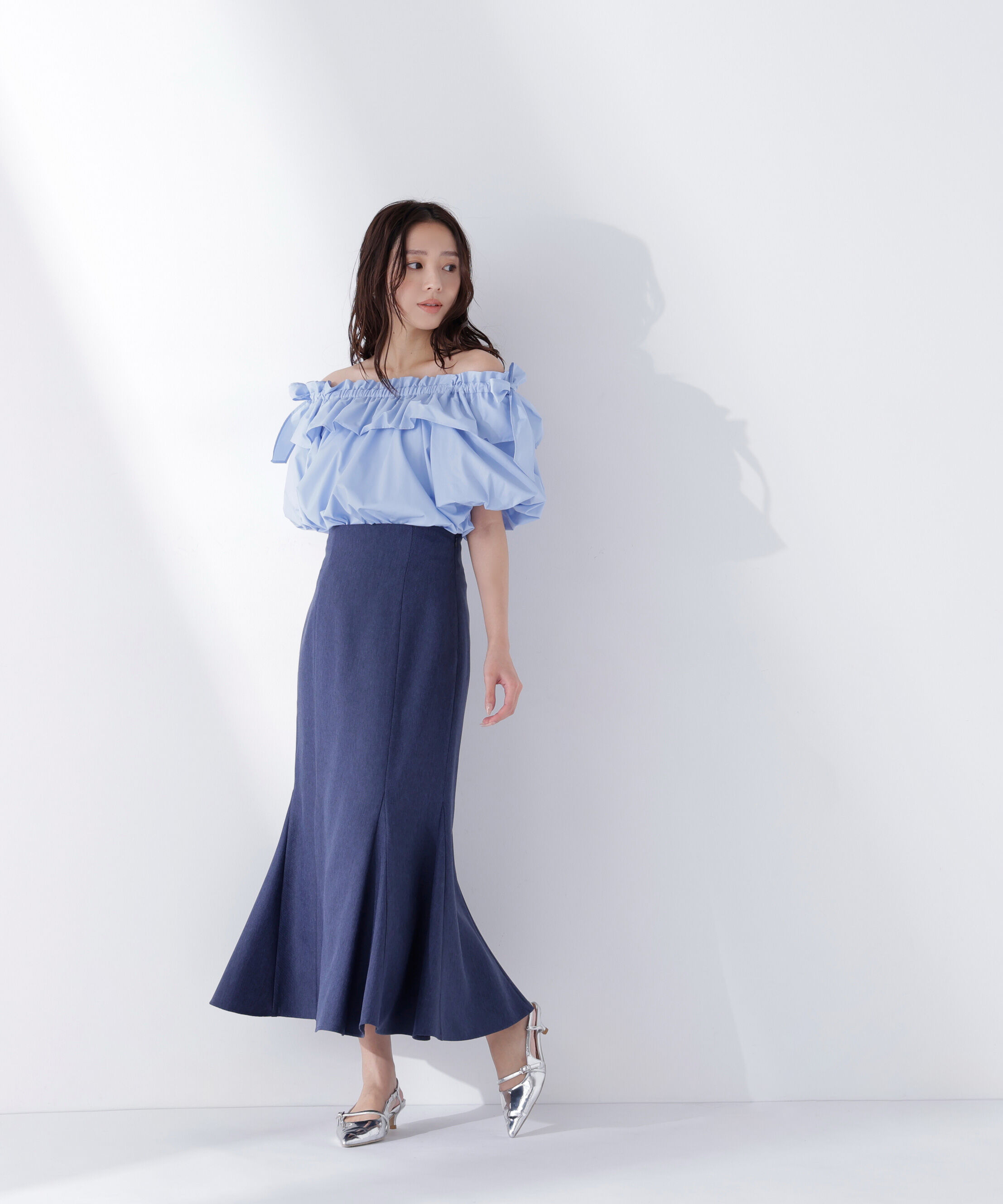  「ヘム切替マーメイドスカート」|スカート|