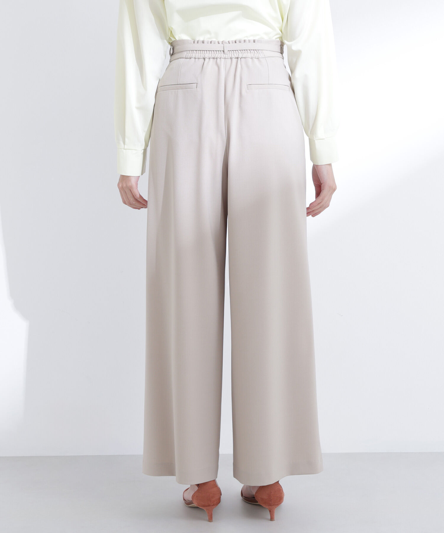 「ベルテッドタックワイドパンツ」|その他|