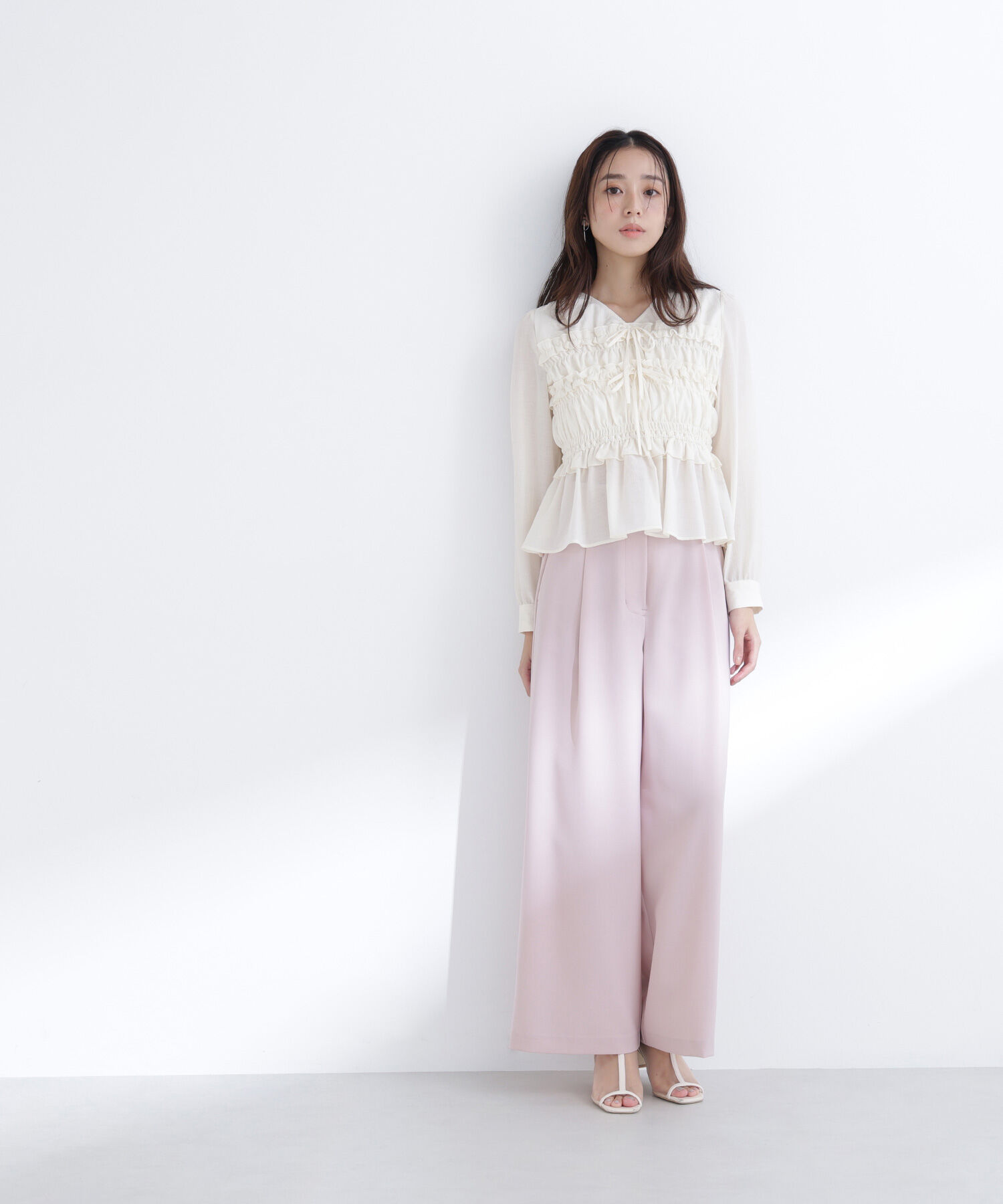  「ベルテッドタックワイドパンツ」|その他|