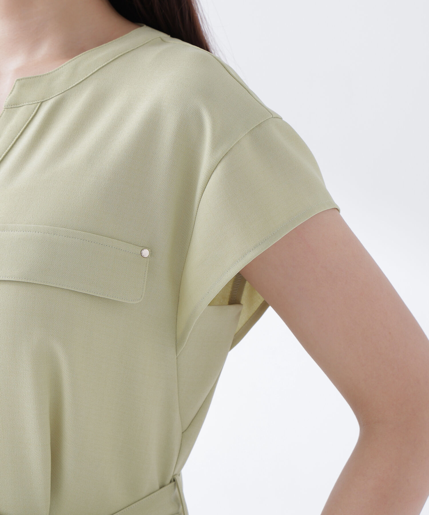  「スキッパーポケットシャツワンピース」|ワンピース|