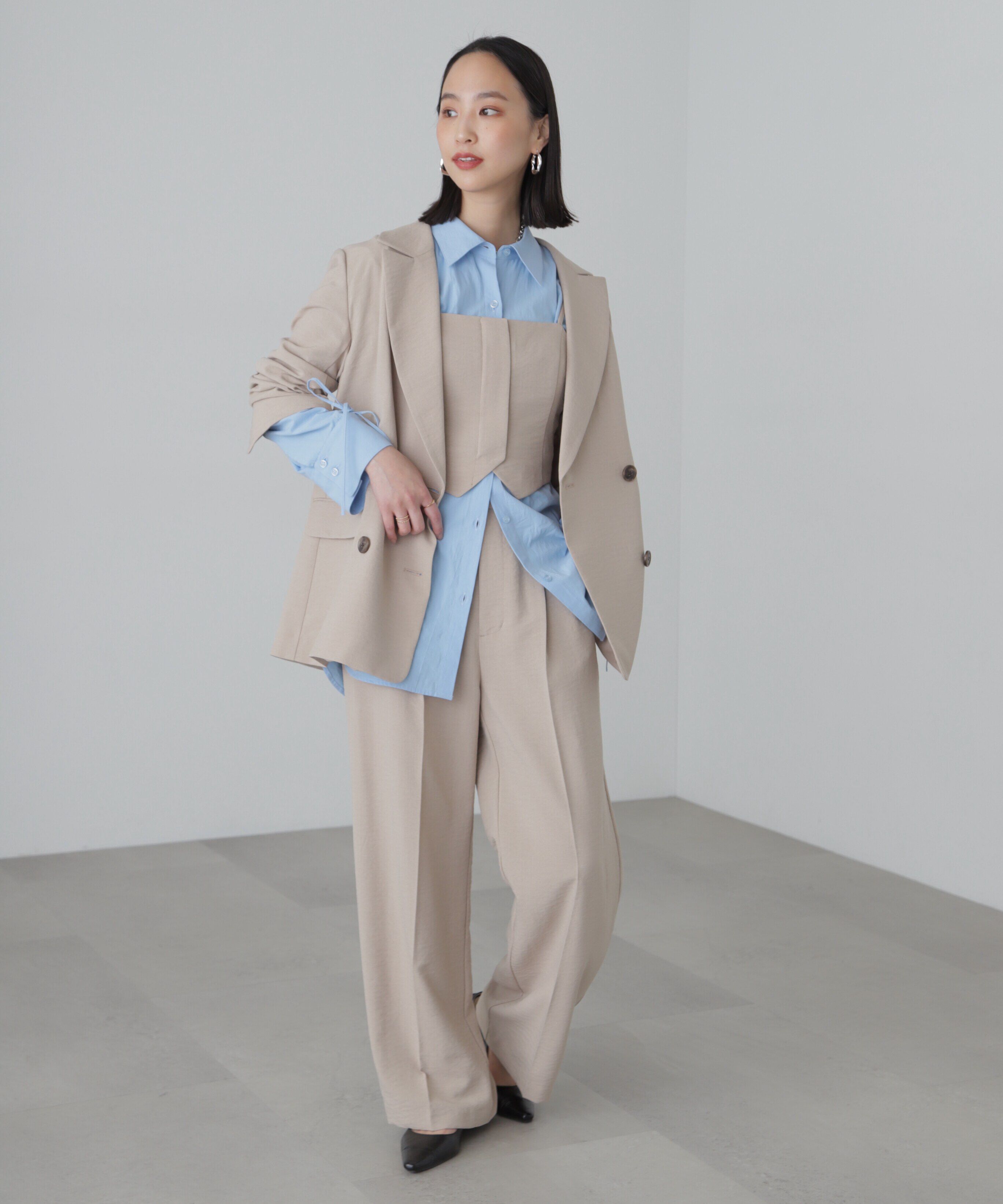  「気流染めフロントジップビスチェ」|シャツ・ブラウス|