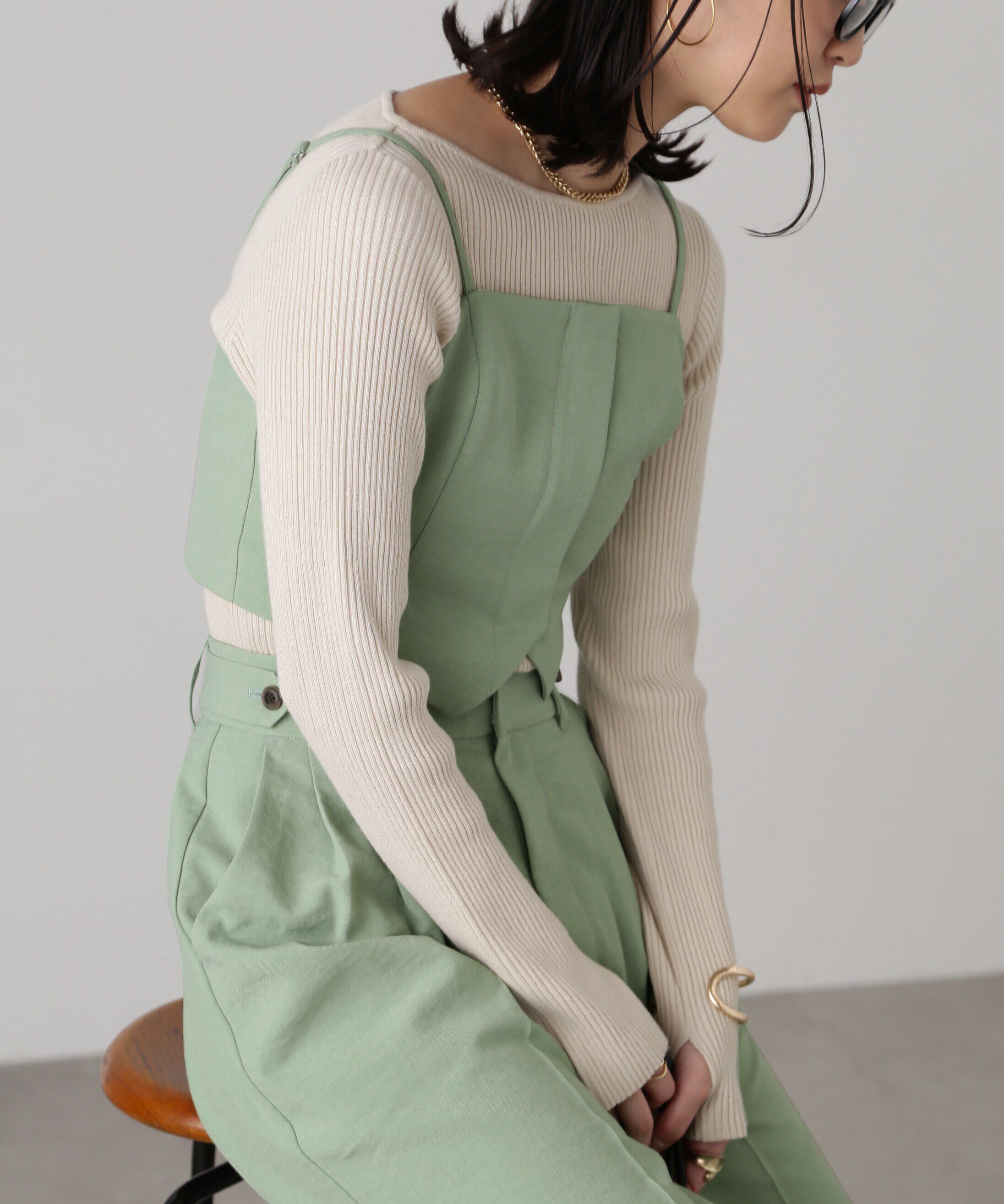  「気流染めフロントジップビスチェ」|シャツ・ブラウス|