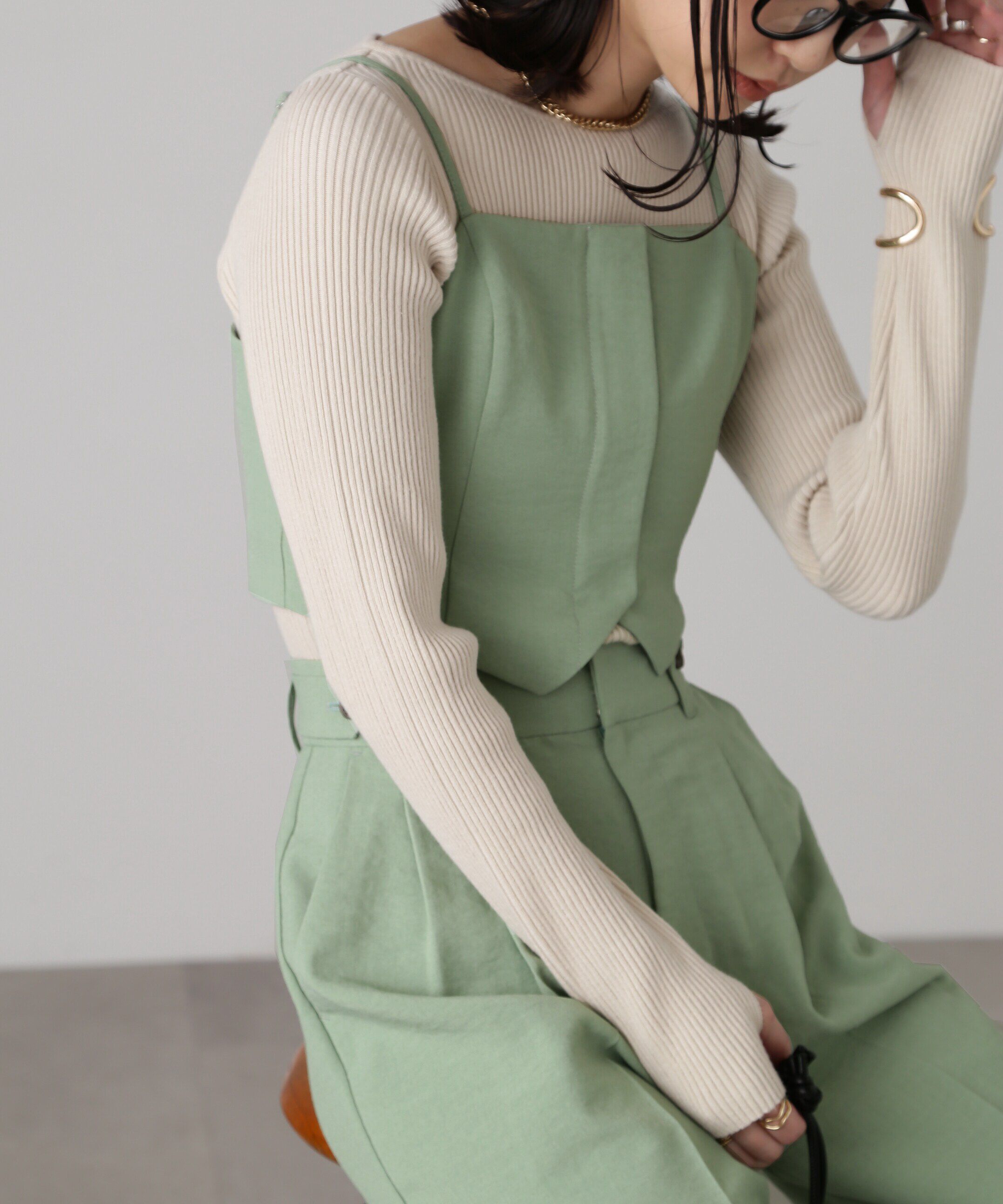  「気流染めフロントジップビスチェ」|シャツ・ブラウス|