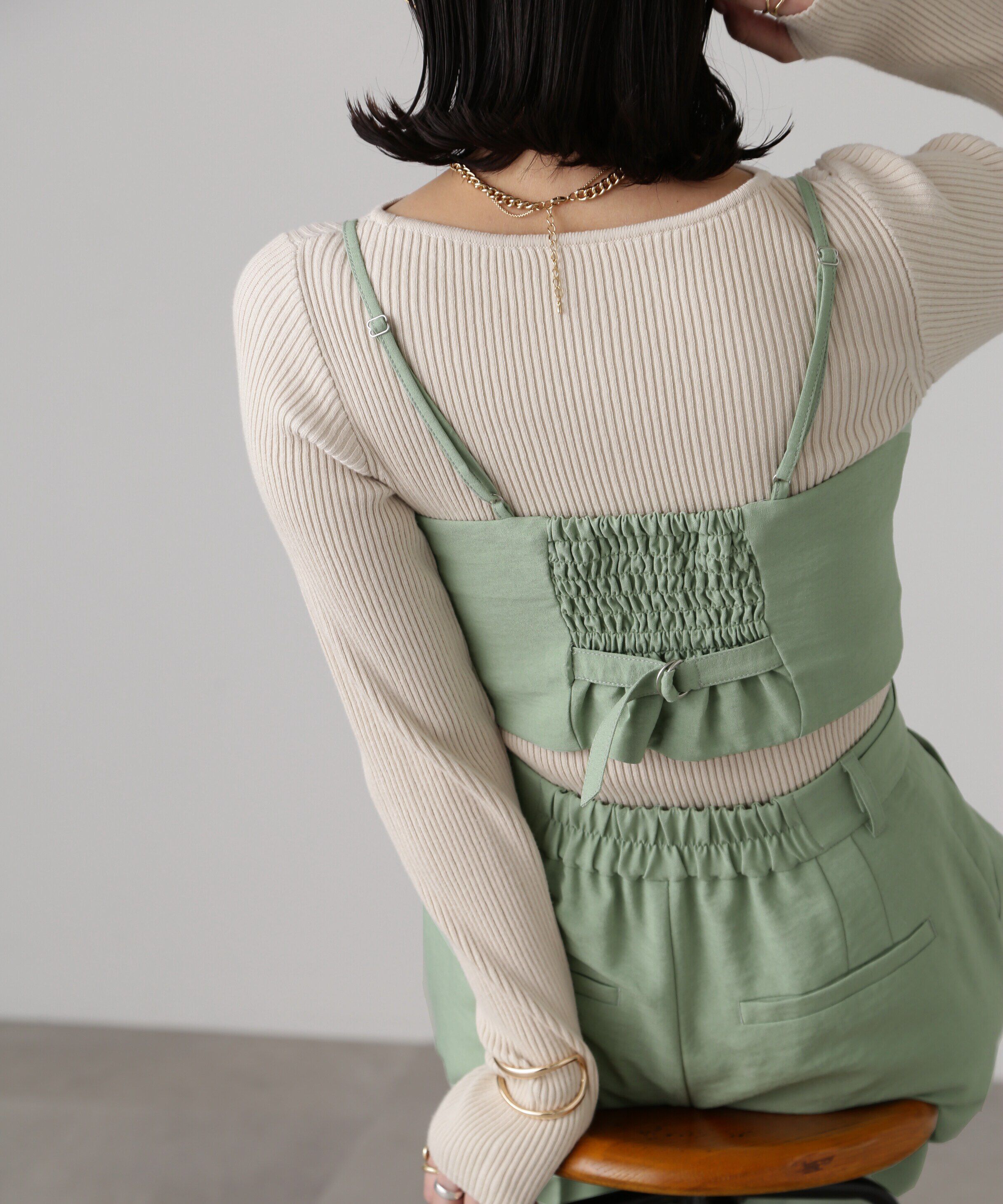  「気流染めフロントジップビスチェ」|シャツ・ブラウス|