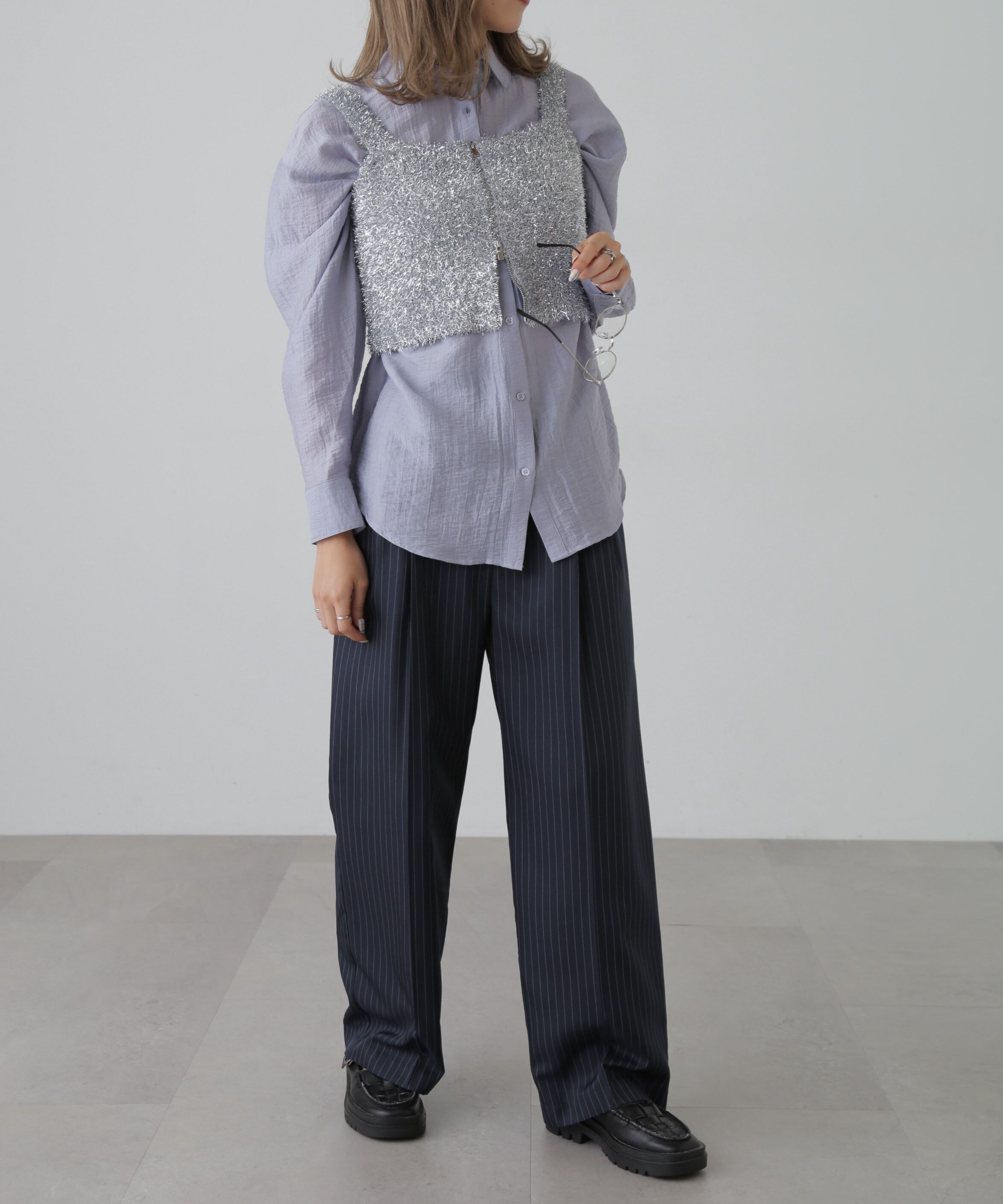  「シャギーラメニットビスチェ」|ニット・セーター|