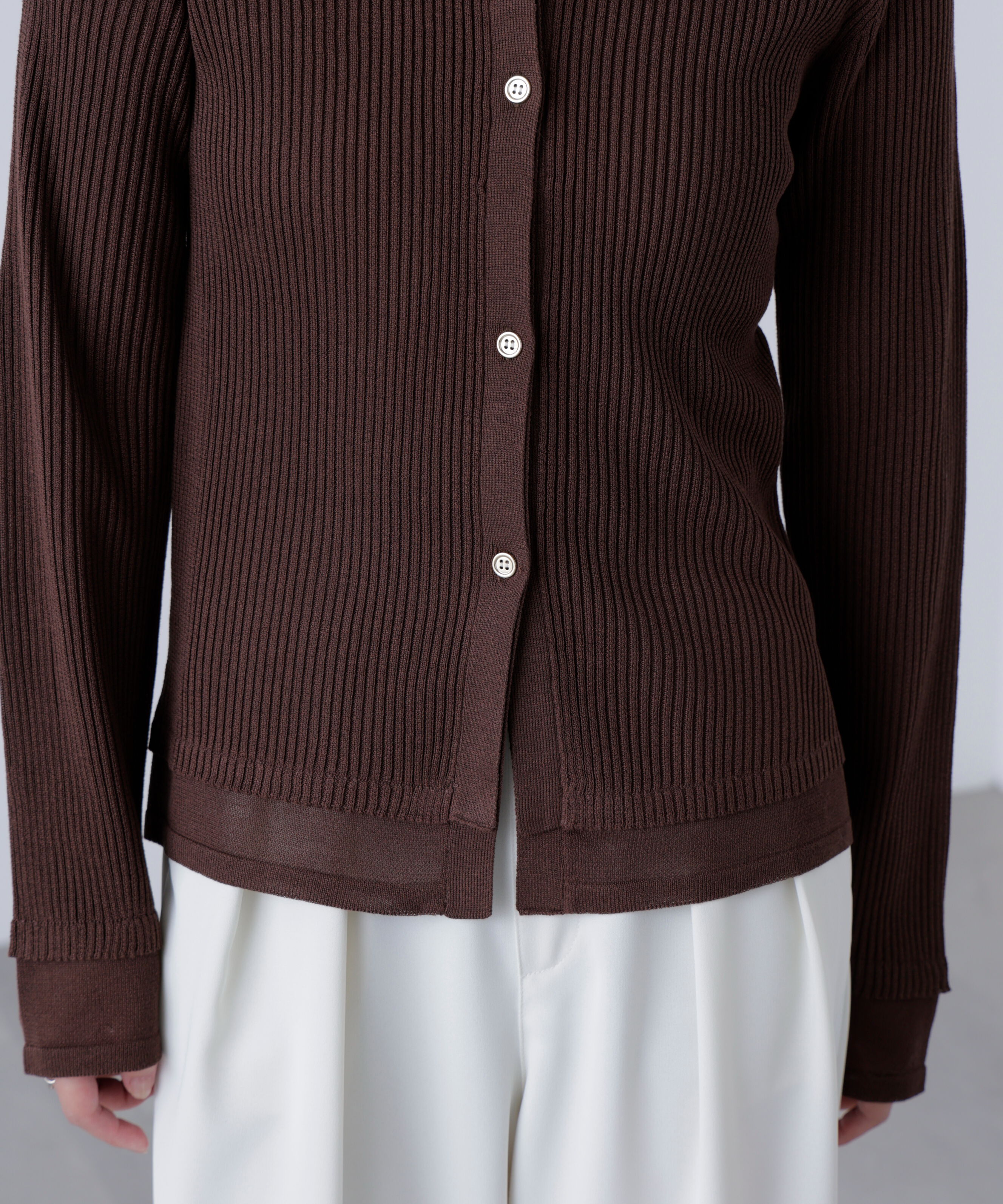  「金ボタン襟リブニット」|ニット・セーター|