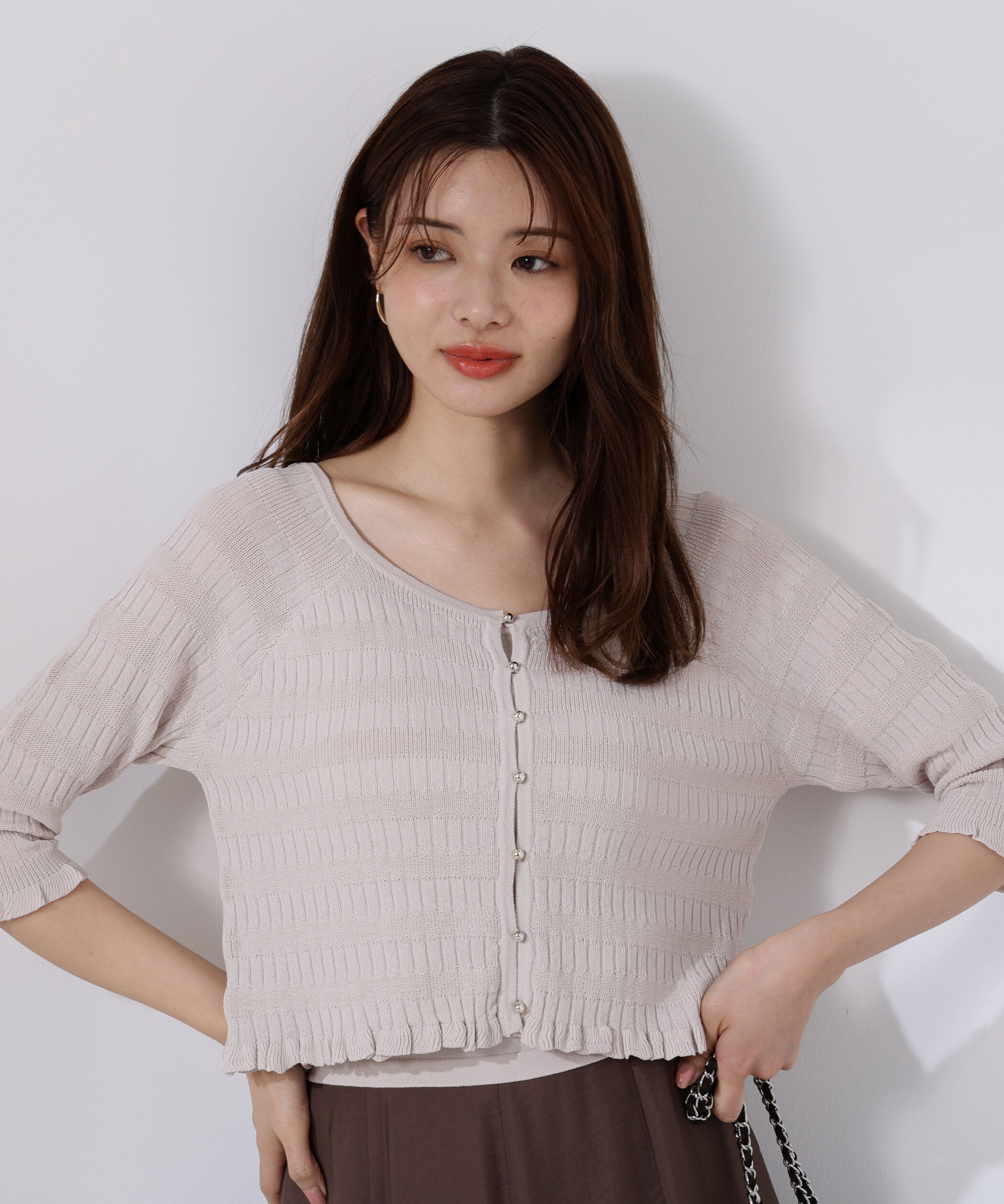 PROPORTION BODY DRESSING「〈接触冷感〉変わり編みニットカーディガン」|ニット・セーター|