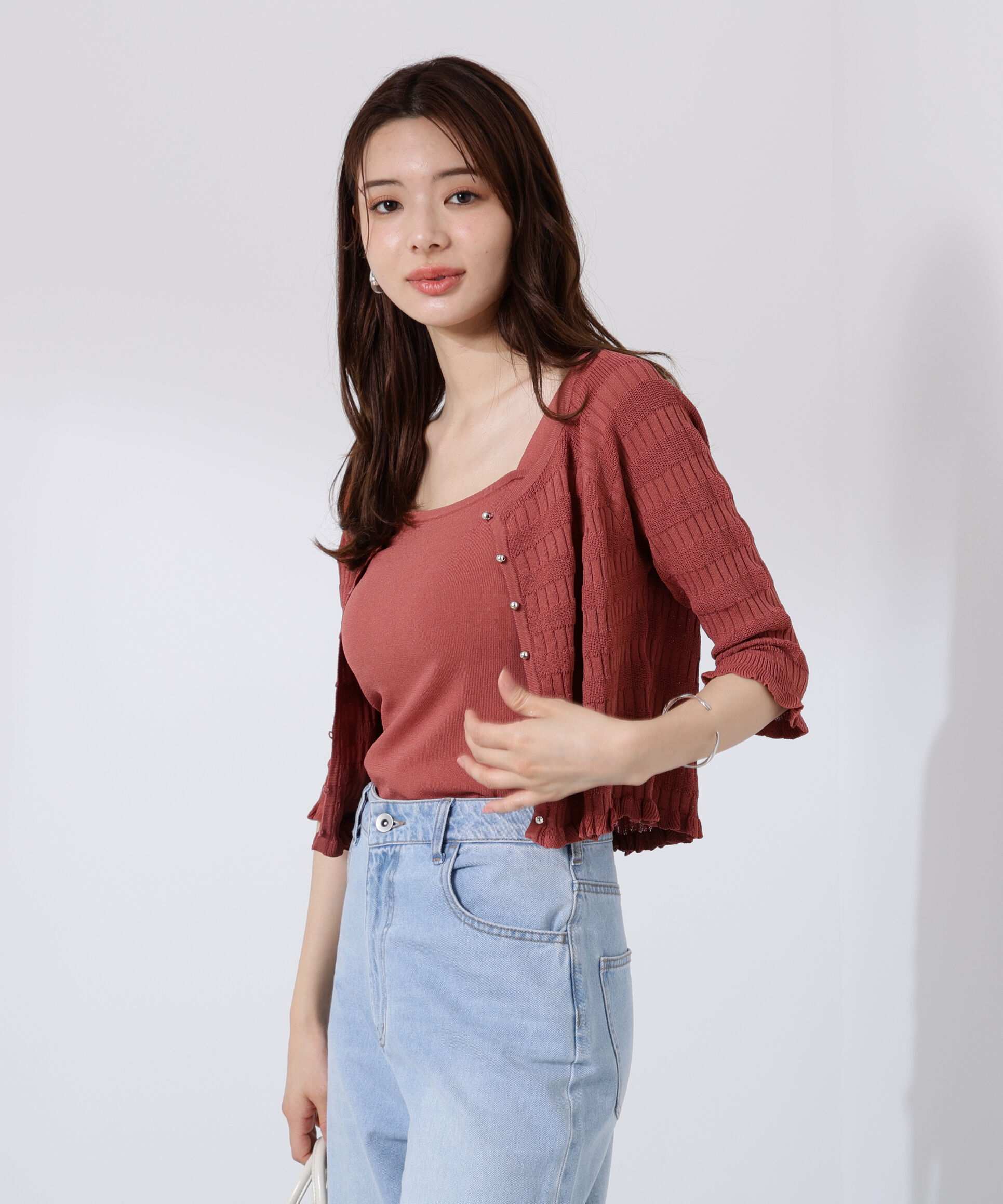 PROPORTION BODY DRESSING「〈接触冷感〉変わり編みニットカーディガン」|ニット・セーター|