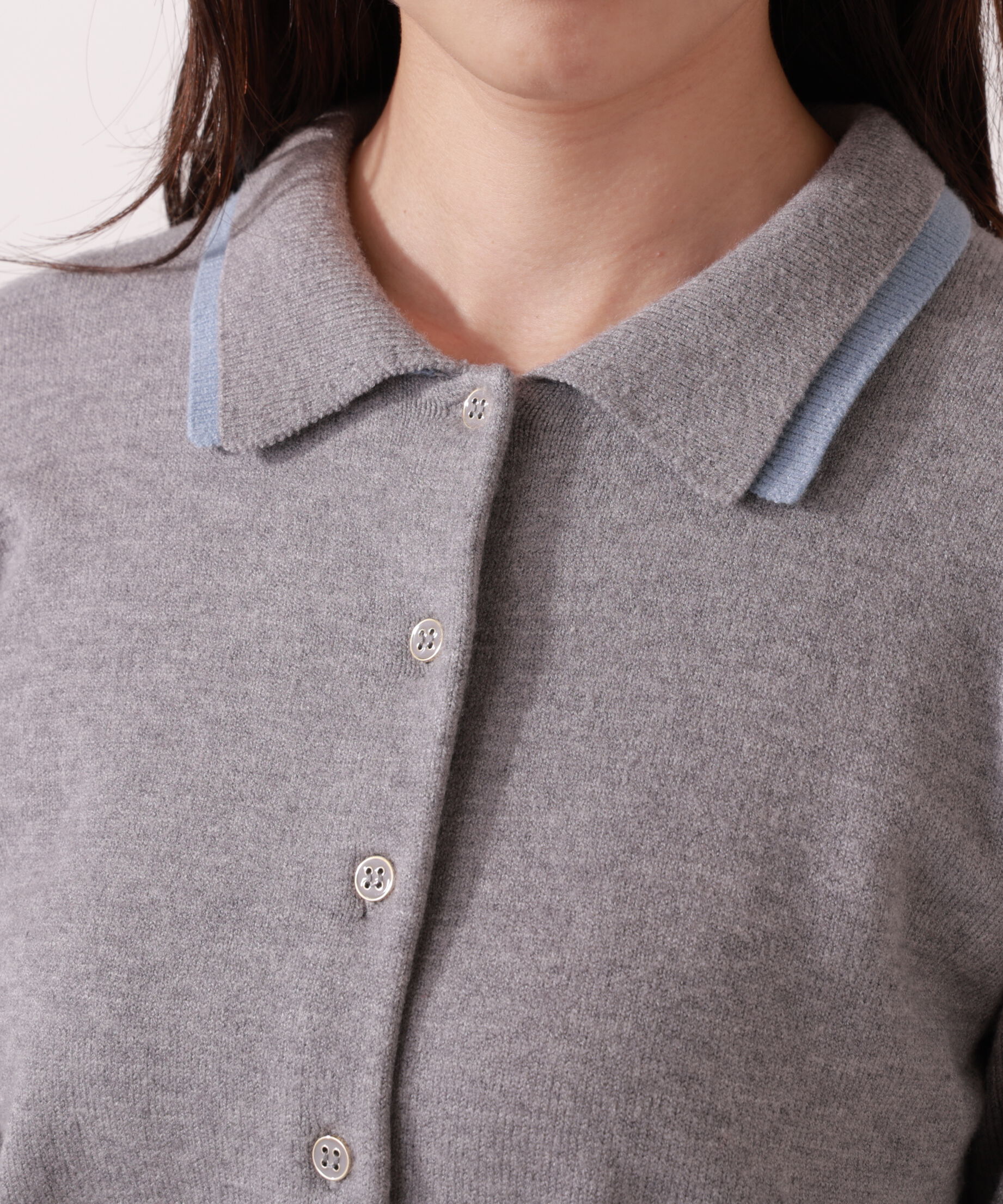 PROPORTION BODY DRESSING「＜ウォッシャブル＞ポロレイヤード風ニット」|カーディガン|