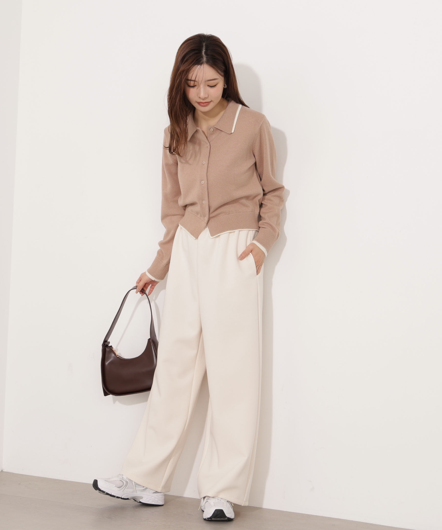 PROPORTION BODY DRESSING「＜ウォッシャブル＞ポロレイヤード風ニット」|カーディガン|