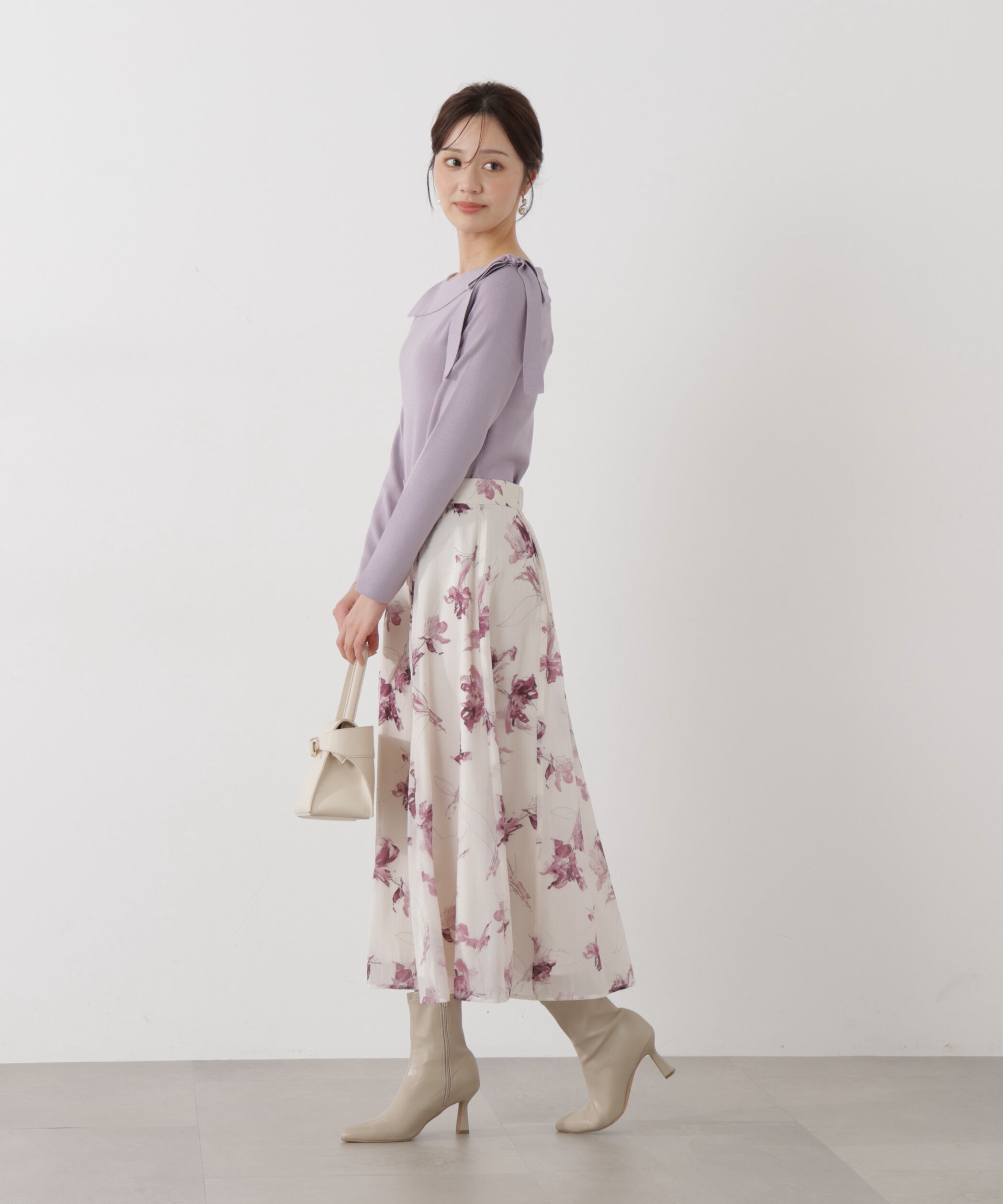 PROPORTION BODY DRESSING「＜ウォッシャブル/UV＞サイドリボン総針ニット」|ニット・セーター|