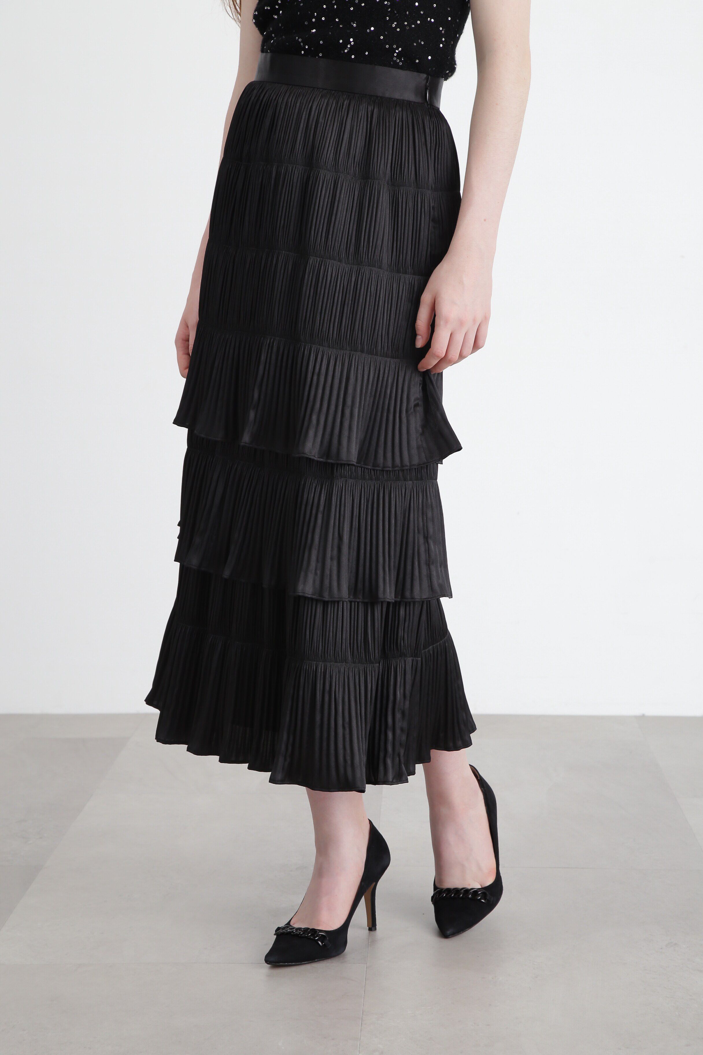  「◆クリスタルプリーツティアードスカート」|スカート|