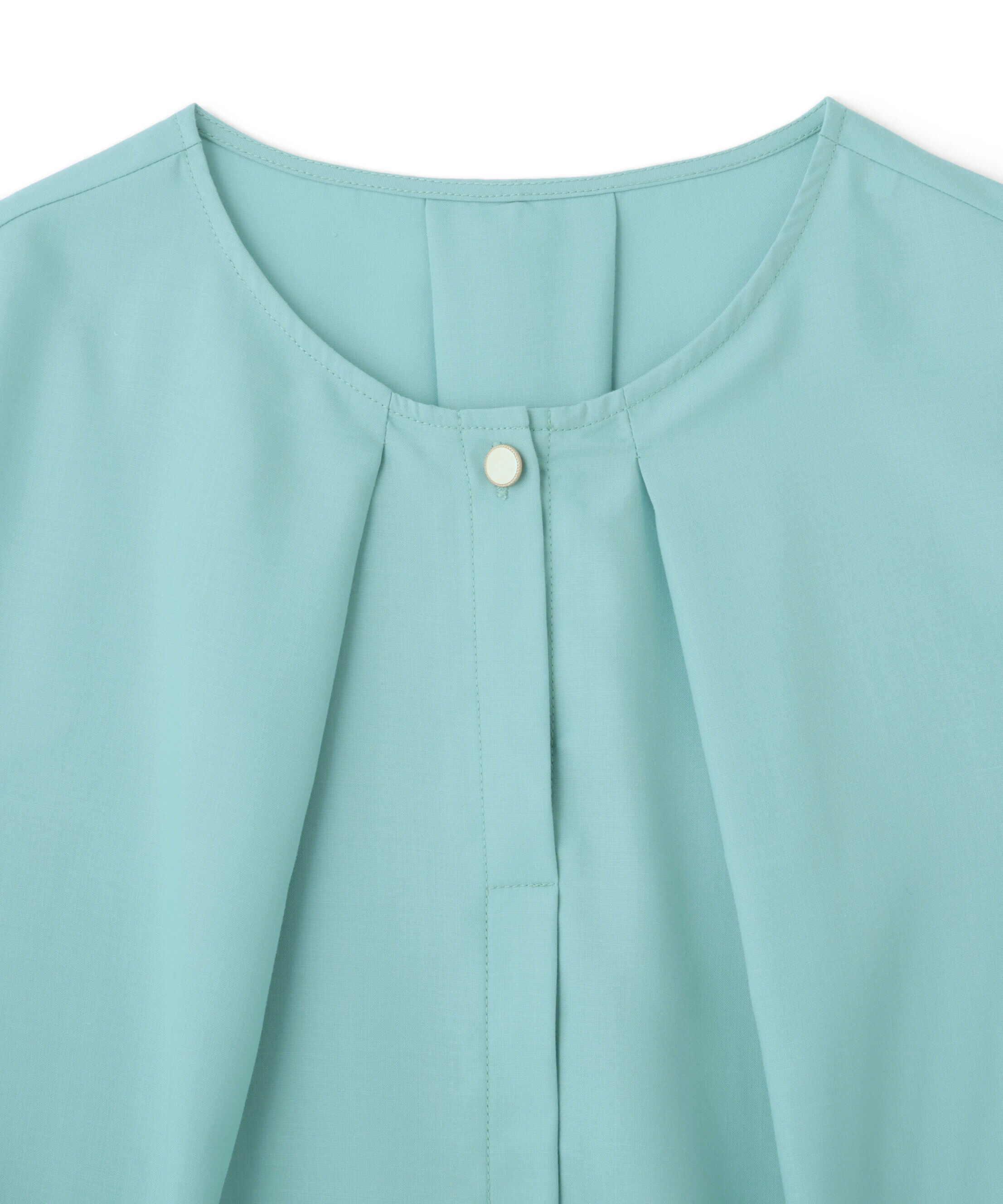  「メタルボタンクルーネックタックブラウス」|シャツ・ブラウス|