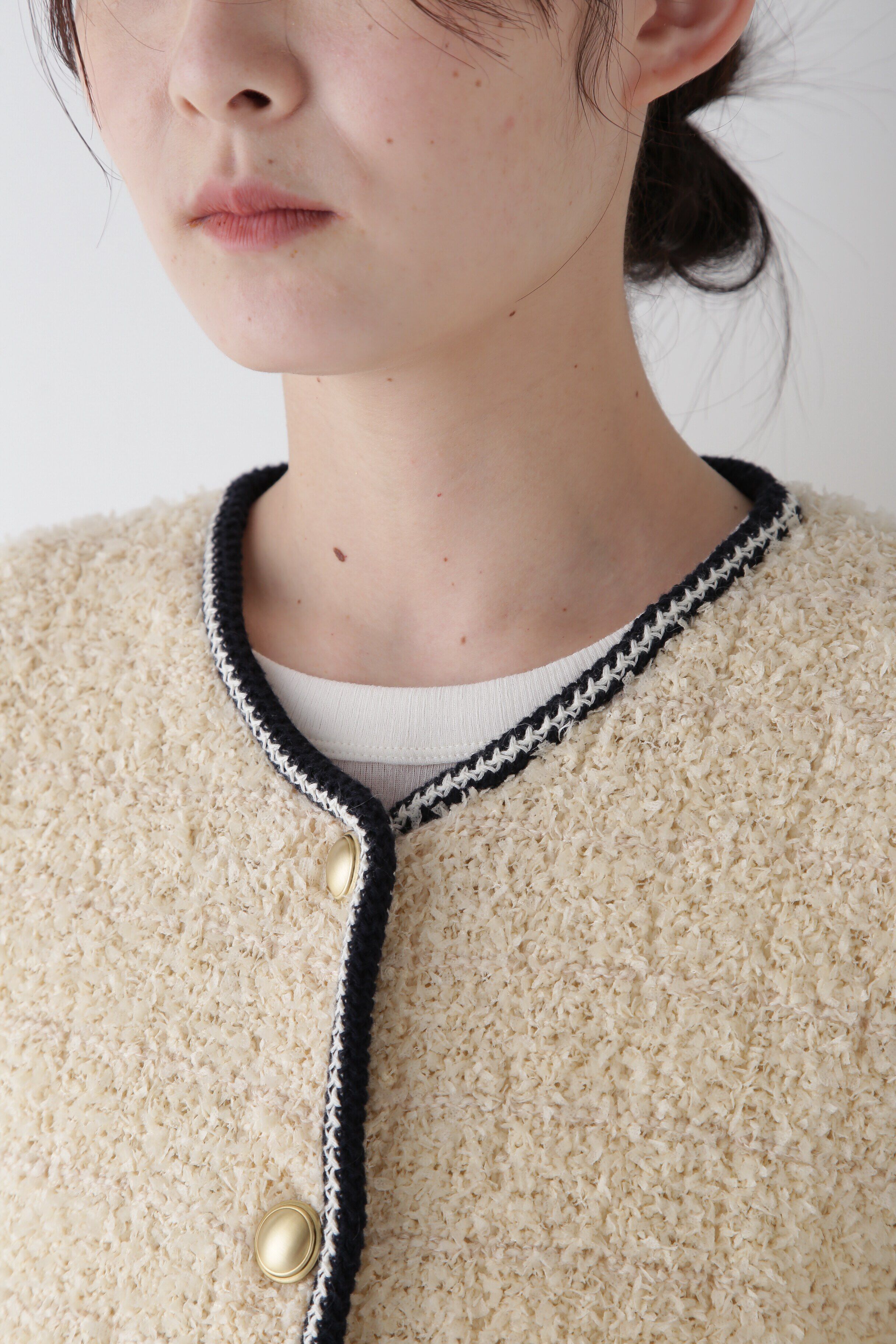  「◆花モールニットツイードジャケット」|ニット・セーター|