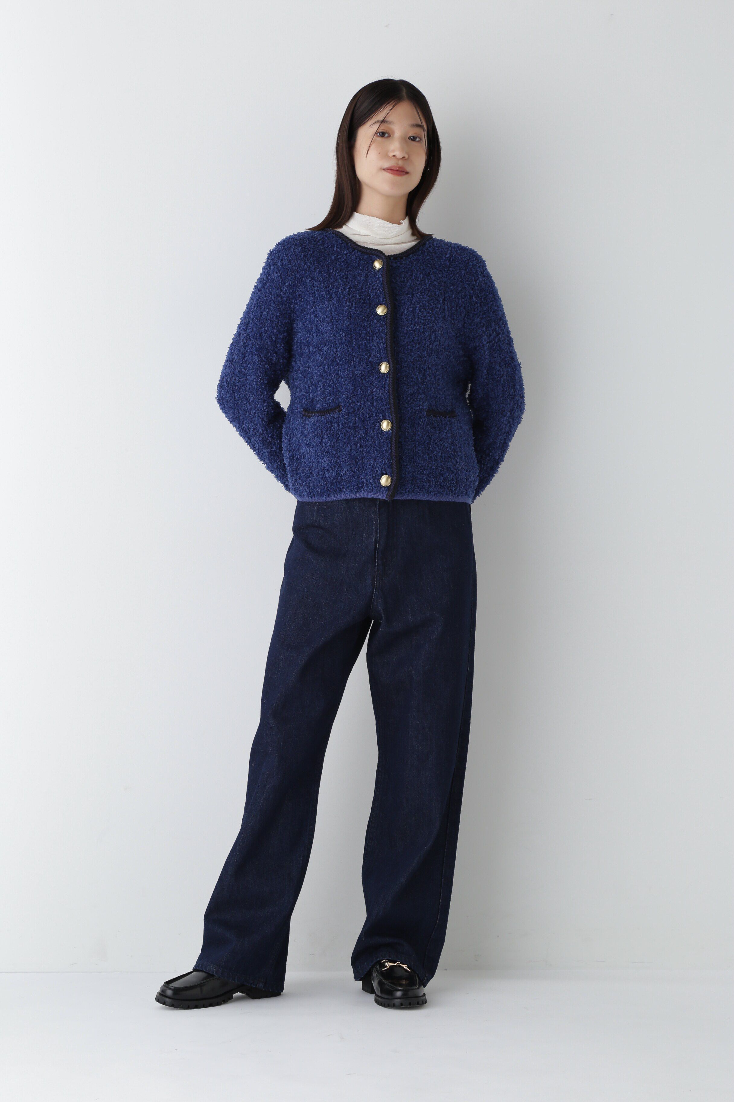  「◆花モールニットツイードジャケット」|ニット・セーター|