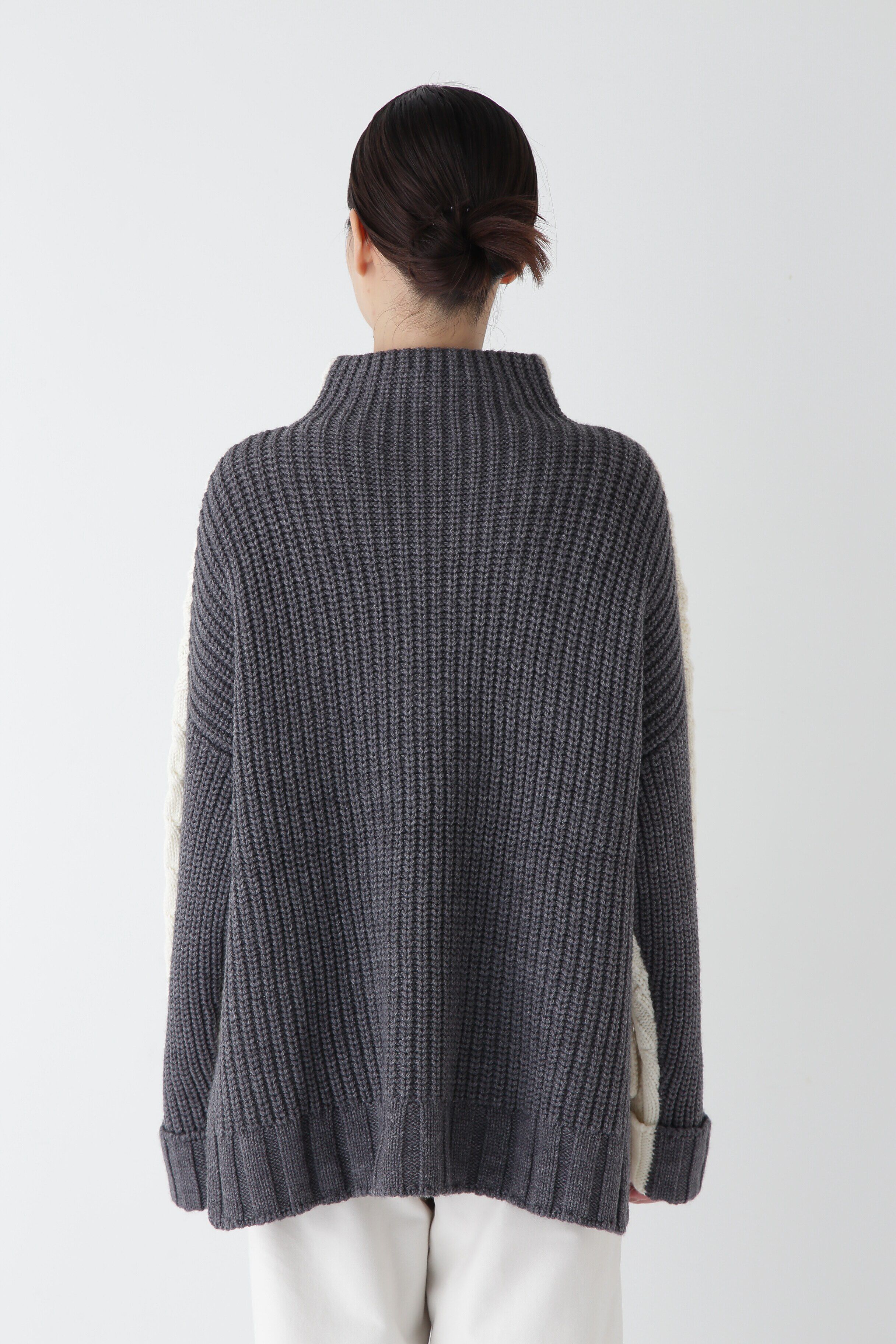  「◆バイカラーケーブルニット」|ニット・セーター|