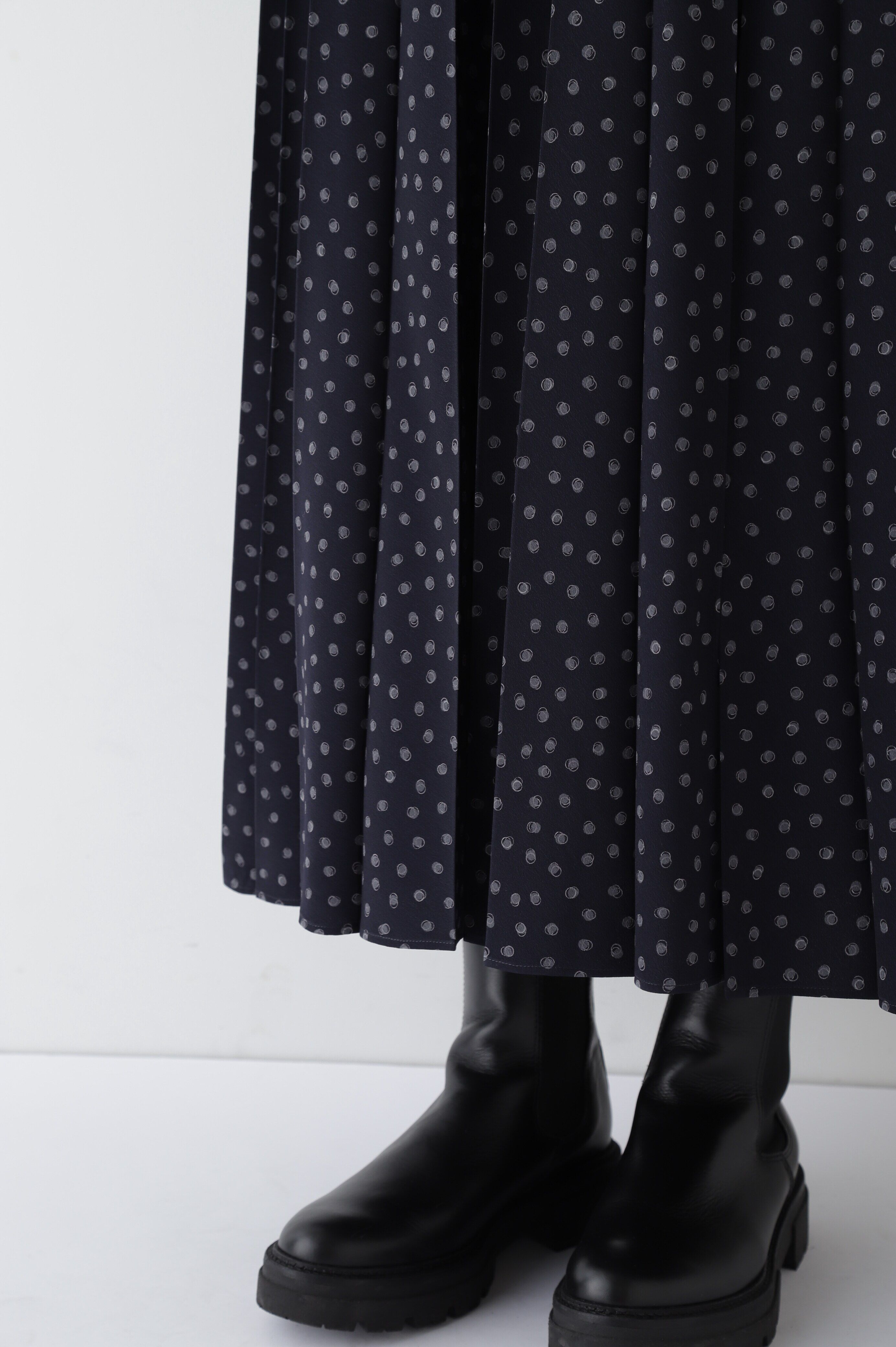  「◆デシンドットプリントアコーディオンプリーツスカート」|スカート|