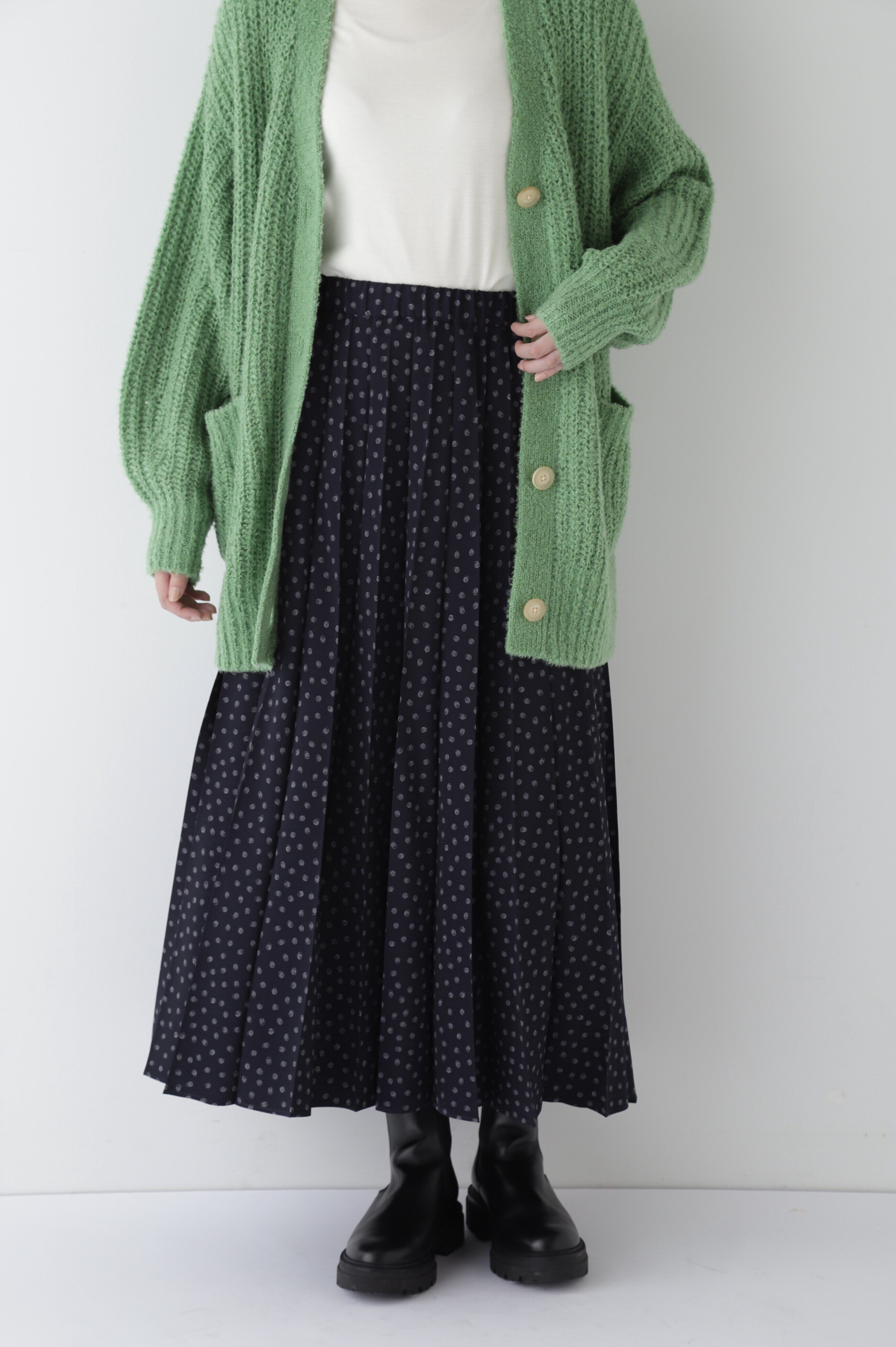  「◆デシンドットプリントアコーディオンプリーツスカート」|スカート|