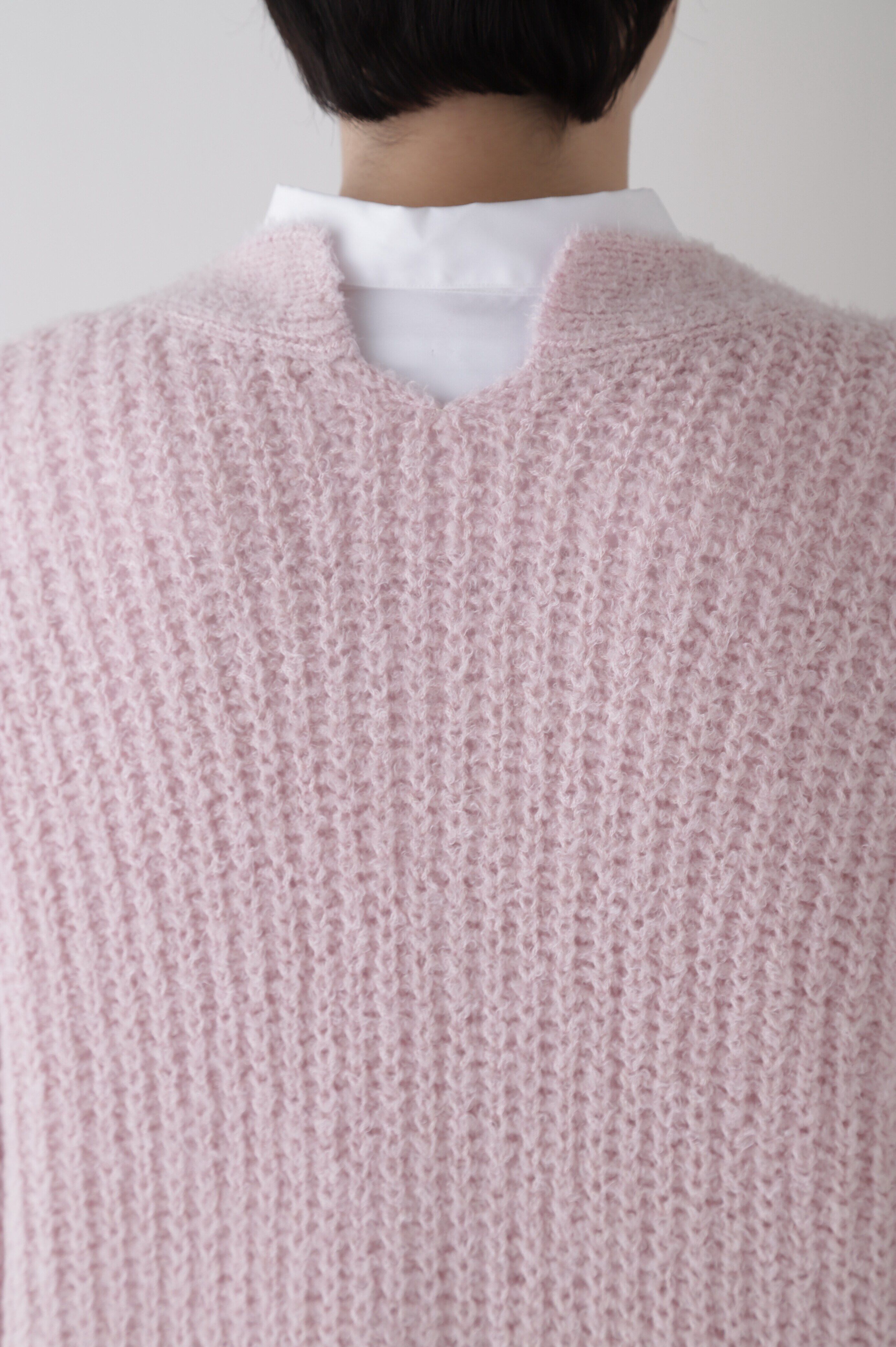  「ブークレ片畦2WAYはおりロングVer」|ニット・セーター|